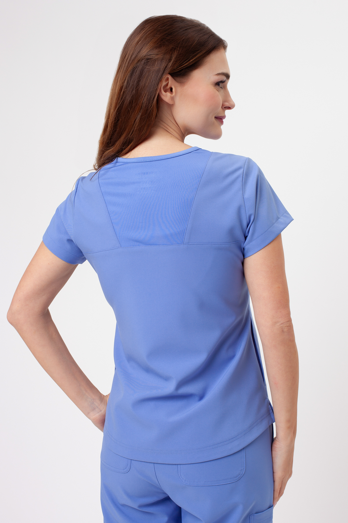 Women's Maevn Momentum Round scrubs set ciel blue-3