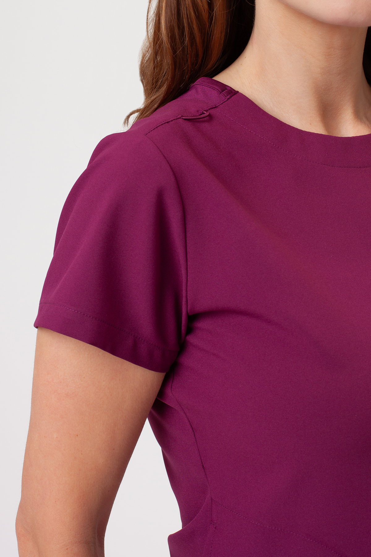Women's Maevn Momentum Round Neck scrub top wine-4