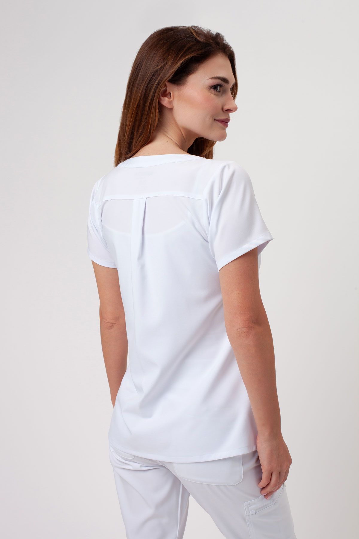Women's Maevn Momentum Flare scrubs set white-4