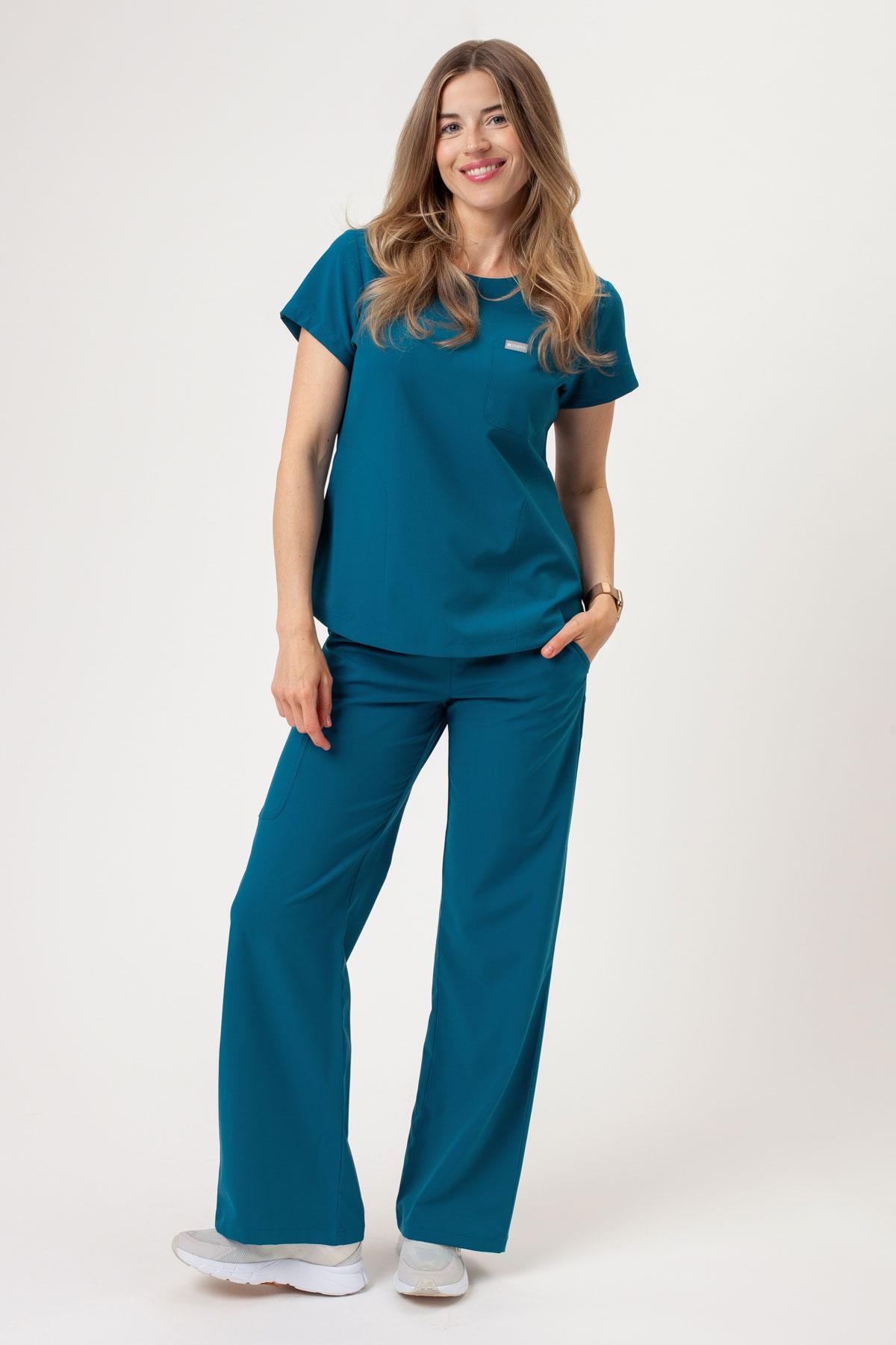 Women's Maevn Momentum Round scrubs set caribbean blue-1