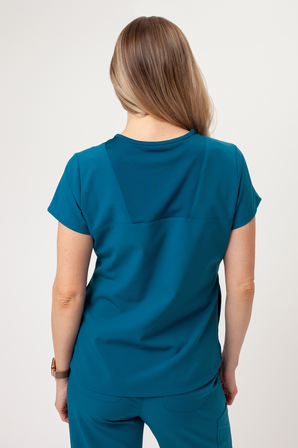 Women's Maevn Momentum Round scrubs set caribbean blue-4