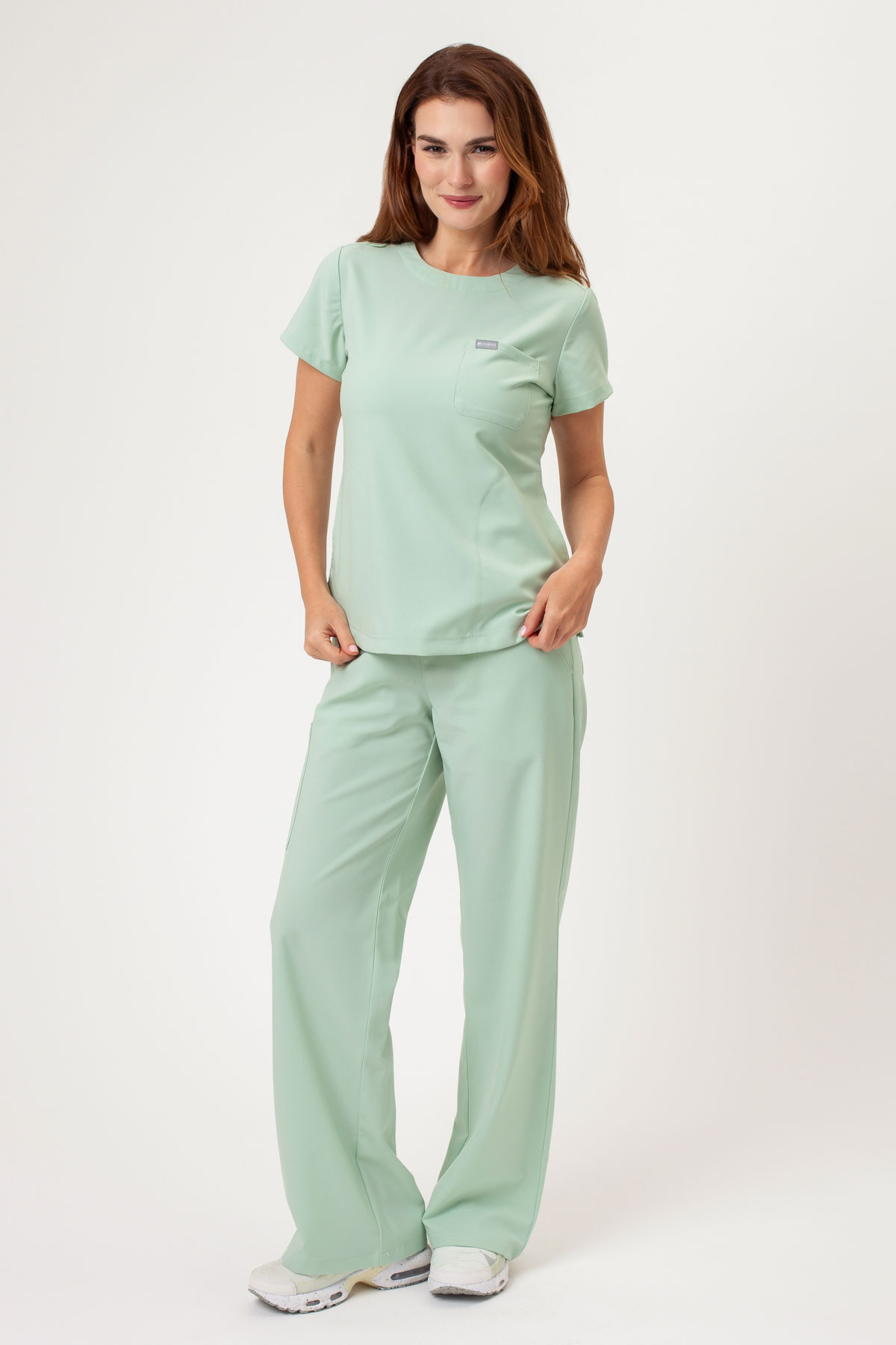 Women's Maevn Momentum Wide Leg scrub trousers honeydew-5