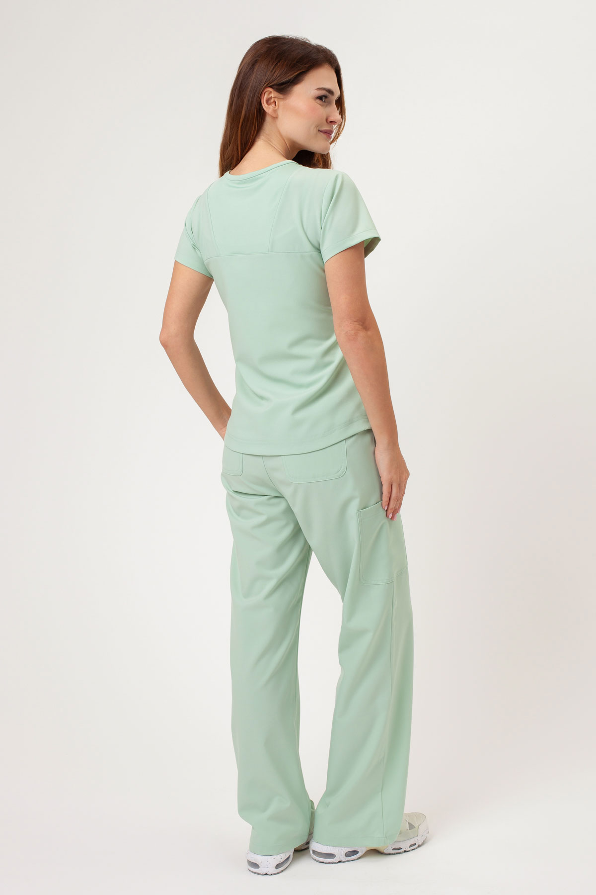 Women's Maevn Momentum Round scrubs set honeydew-2