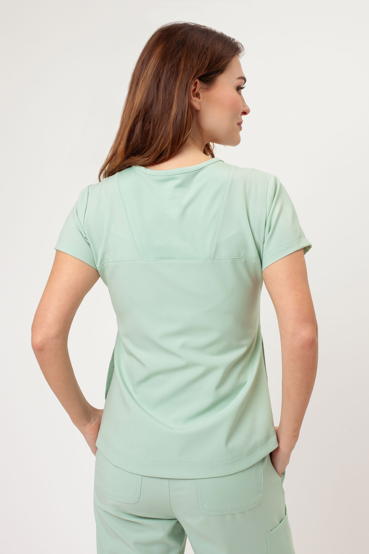 Women's Maevn Momentum Round scrubs set honeydew-4