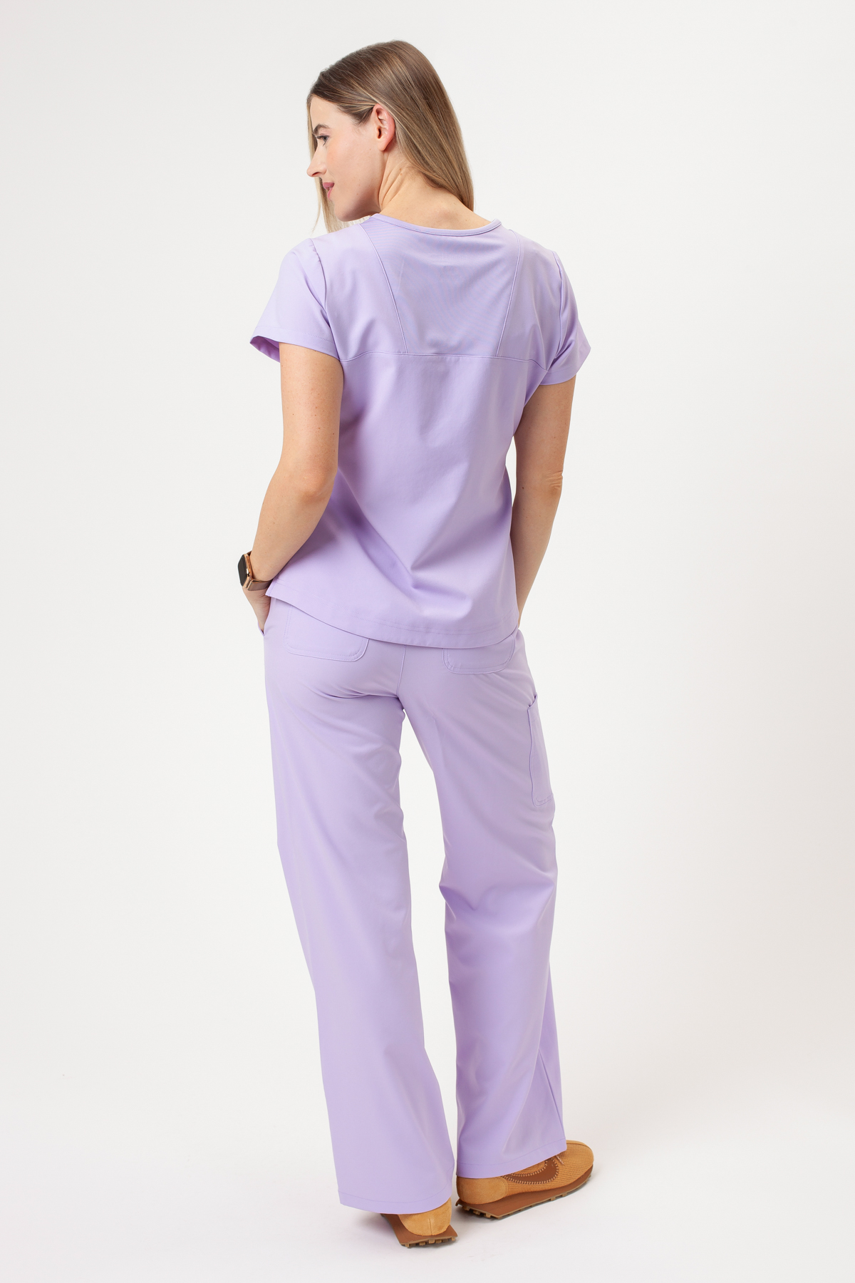 Women's Maevn Momentum Round Neck scrub top lavender-7