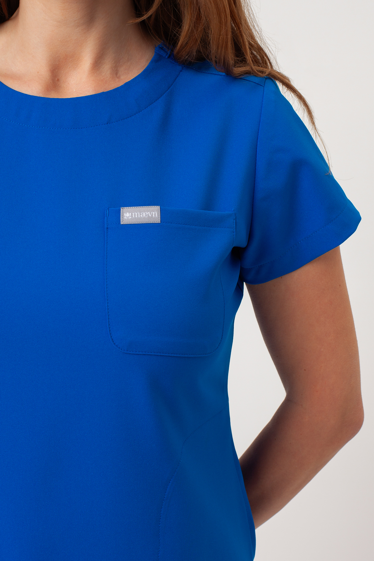 Women's Maevn Momentum Round scrubs set royal blue-5