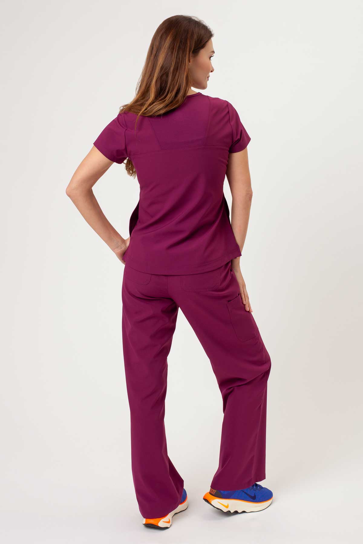 Women's Maevn Momentum Wide Leg scrub trousers wine-6