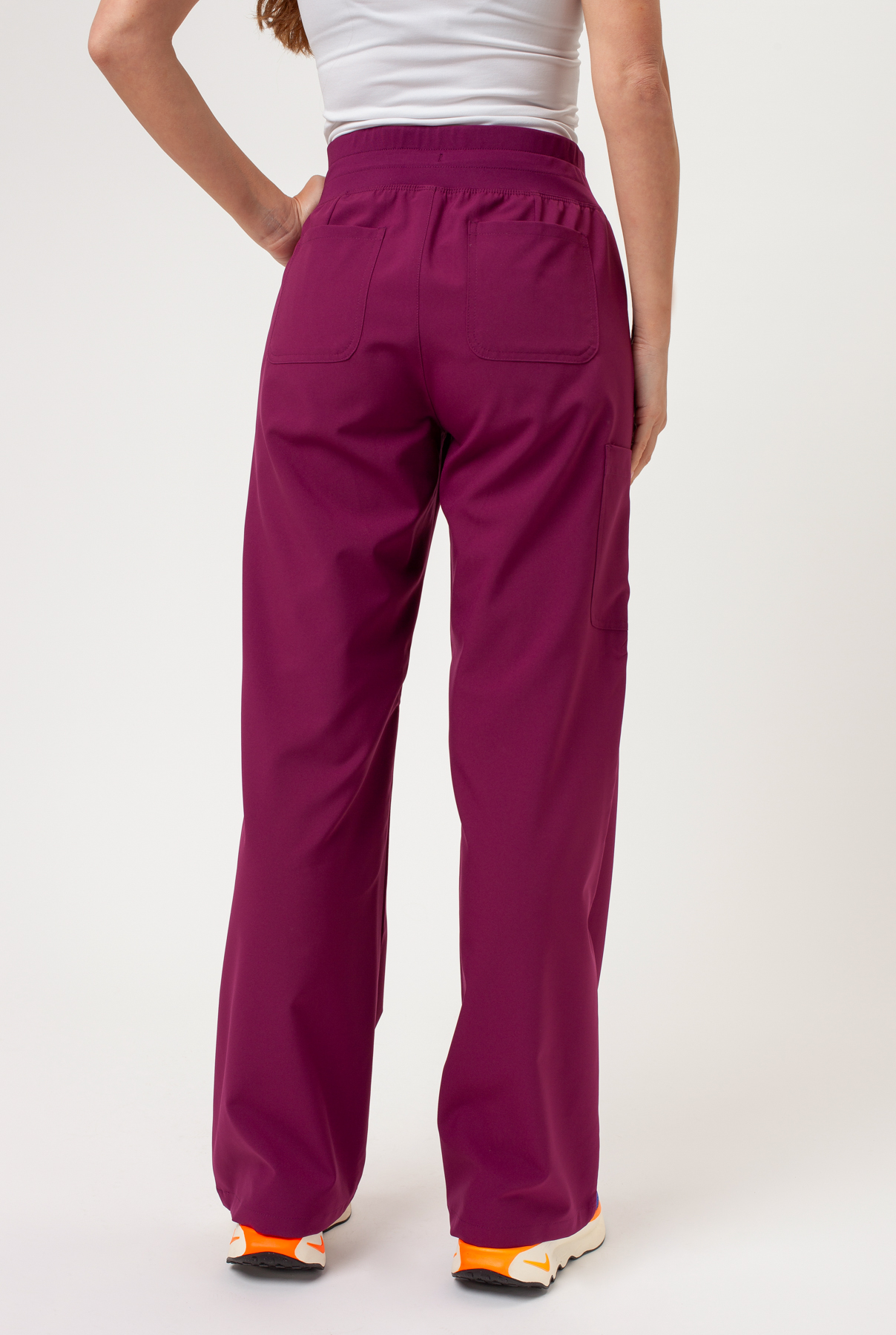 Women's Maevn Momentum Wide Leg scrub trousers wine-2