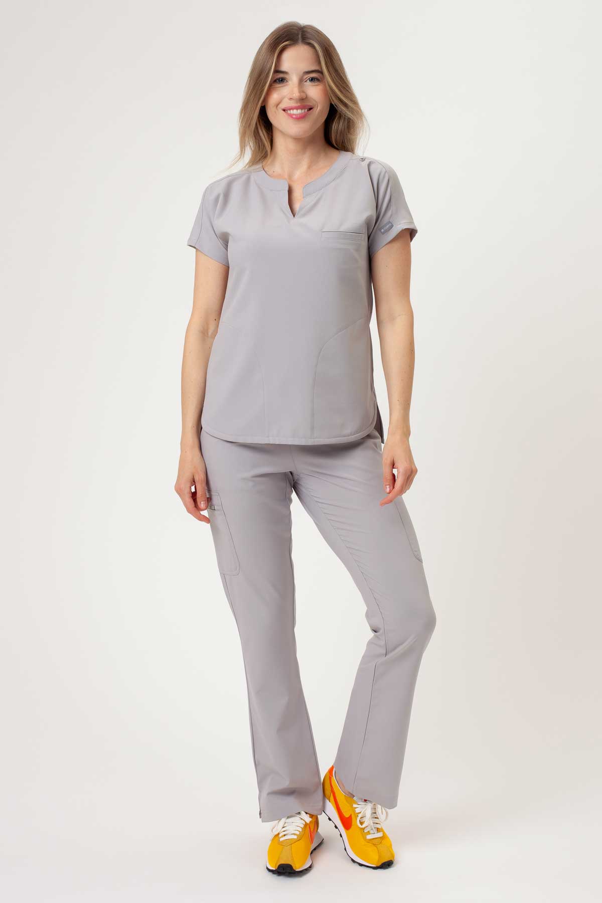 Women's Maevn Momentum Flare Leg scrub trousers quiet grey-1