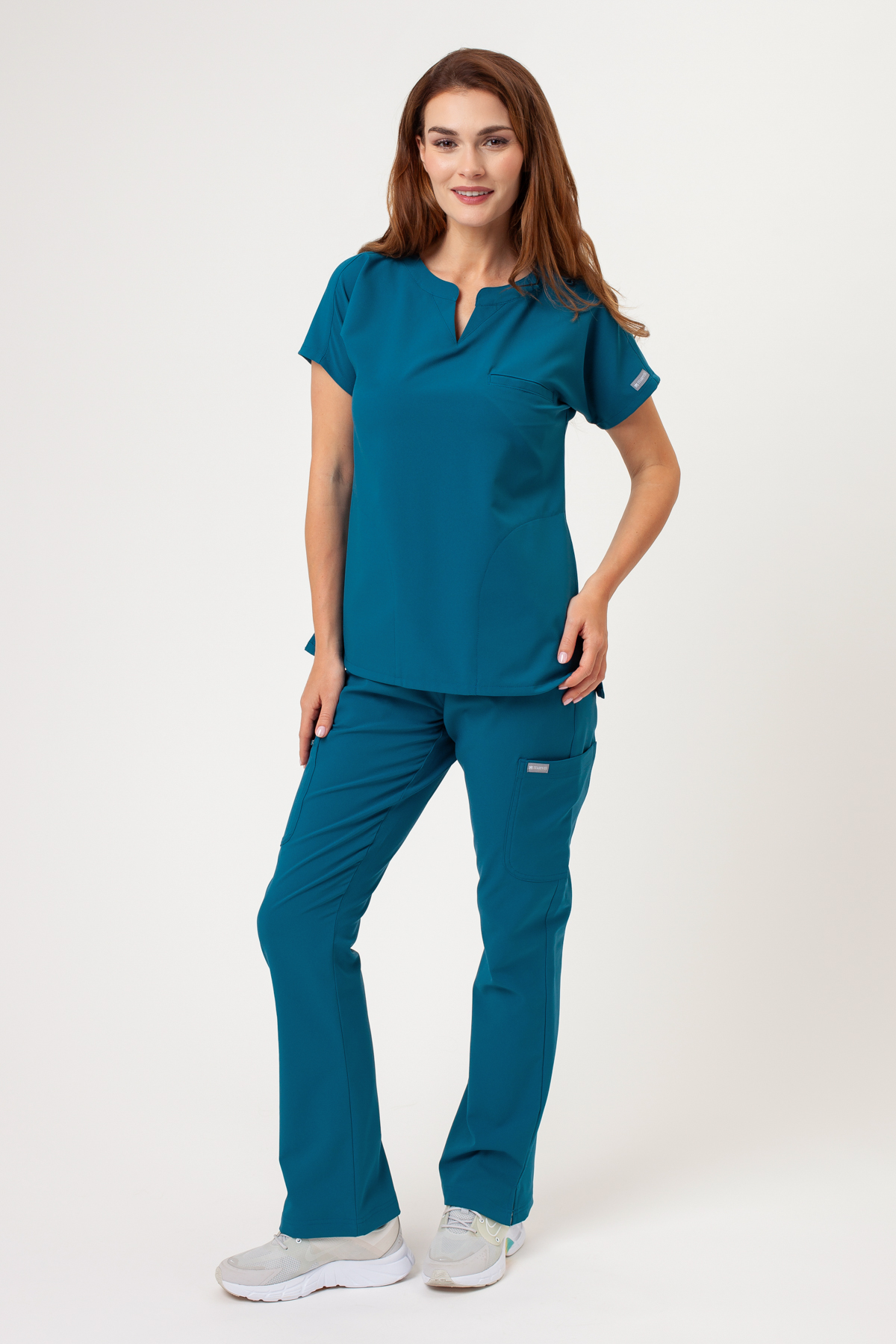 Women's Maevn Momentum Flare Leg scrub trousers caribbean blue-6