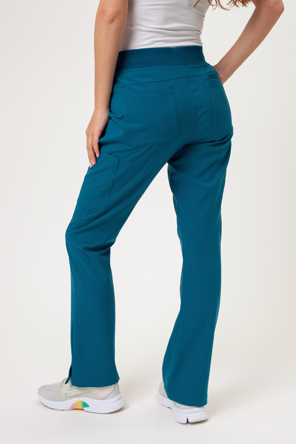 Women's Maevn Momentum Flare scrubs set caribbean blue-7