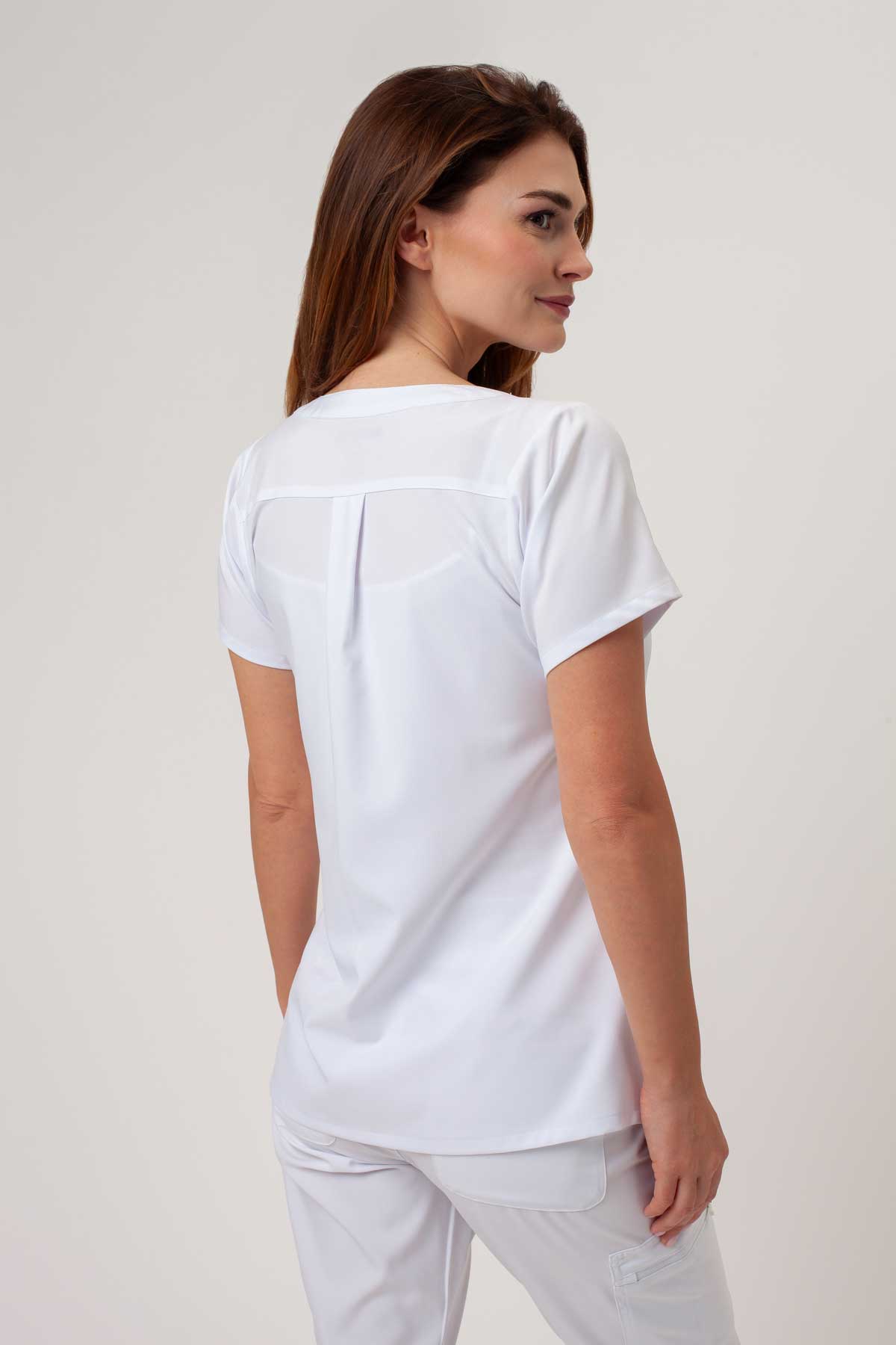 Women's Maevn Momentum Flare scrubs set white-3