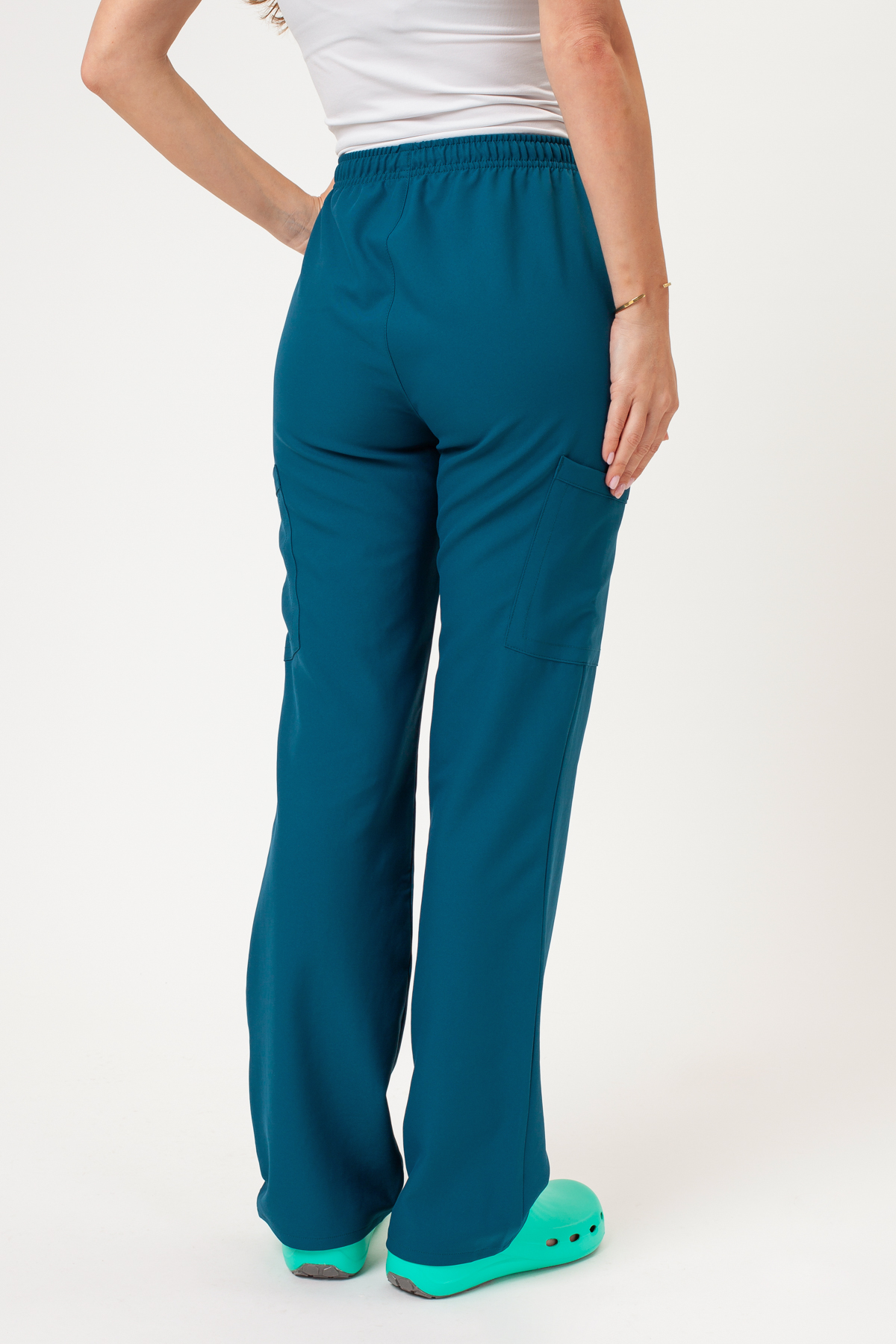 Women's Cherokee Ultra Cargo scrub trousers caribbean blue-1