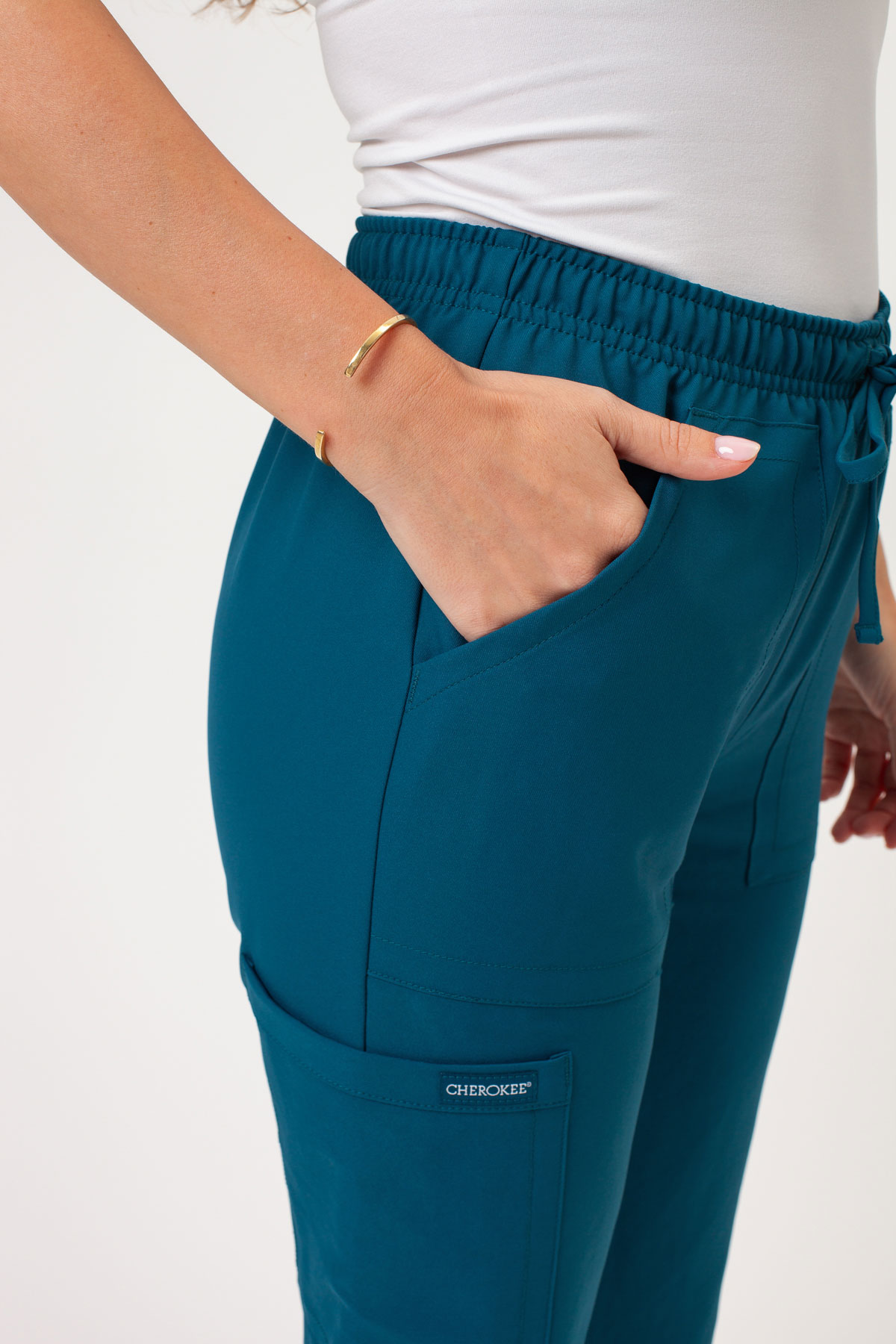 Women's Cherokee Ultra V-neck scrubs set caribbean blue-10