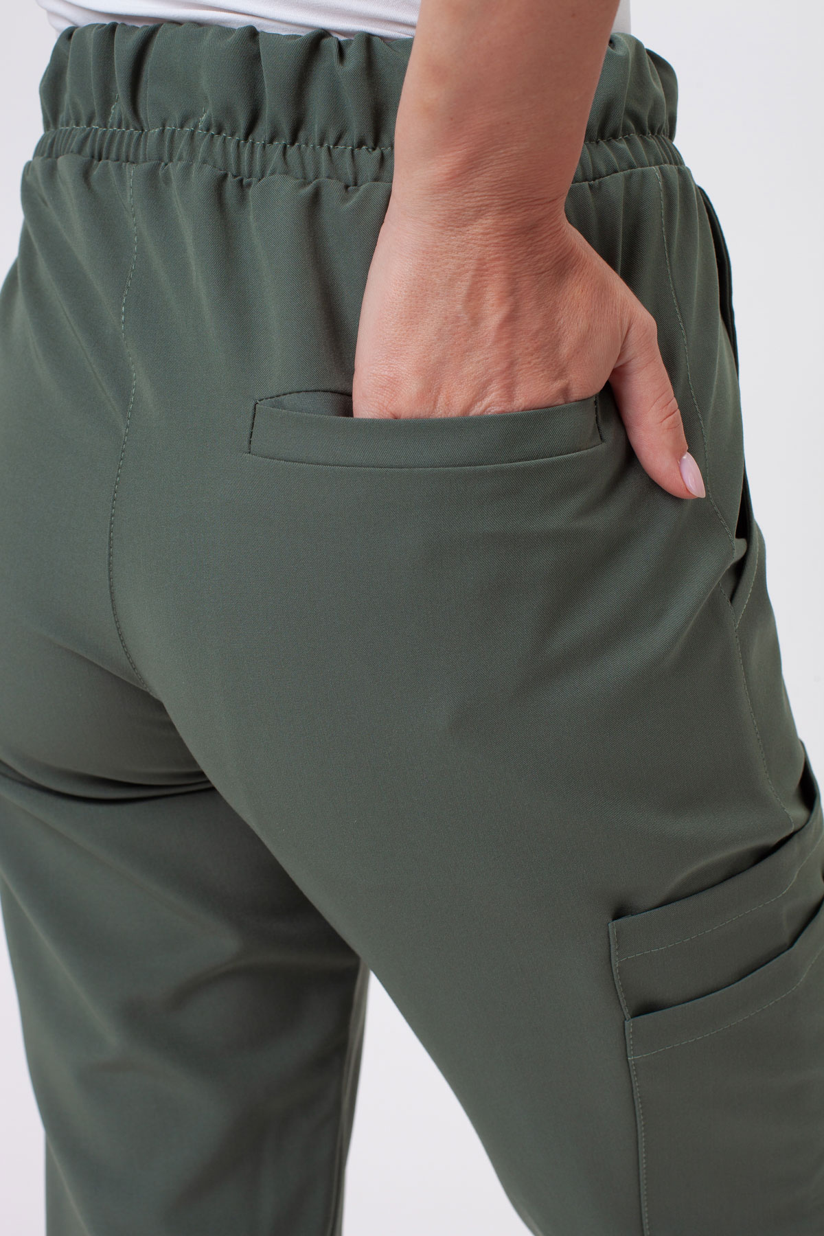Women's Sunrise Uniforms Premium Vibe scrub jogger trousers sage green-4