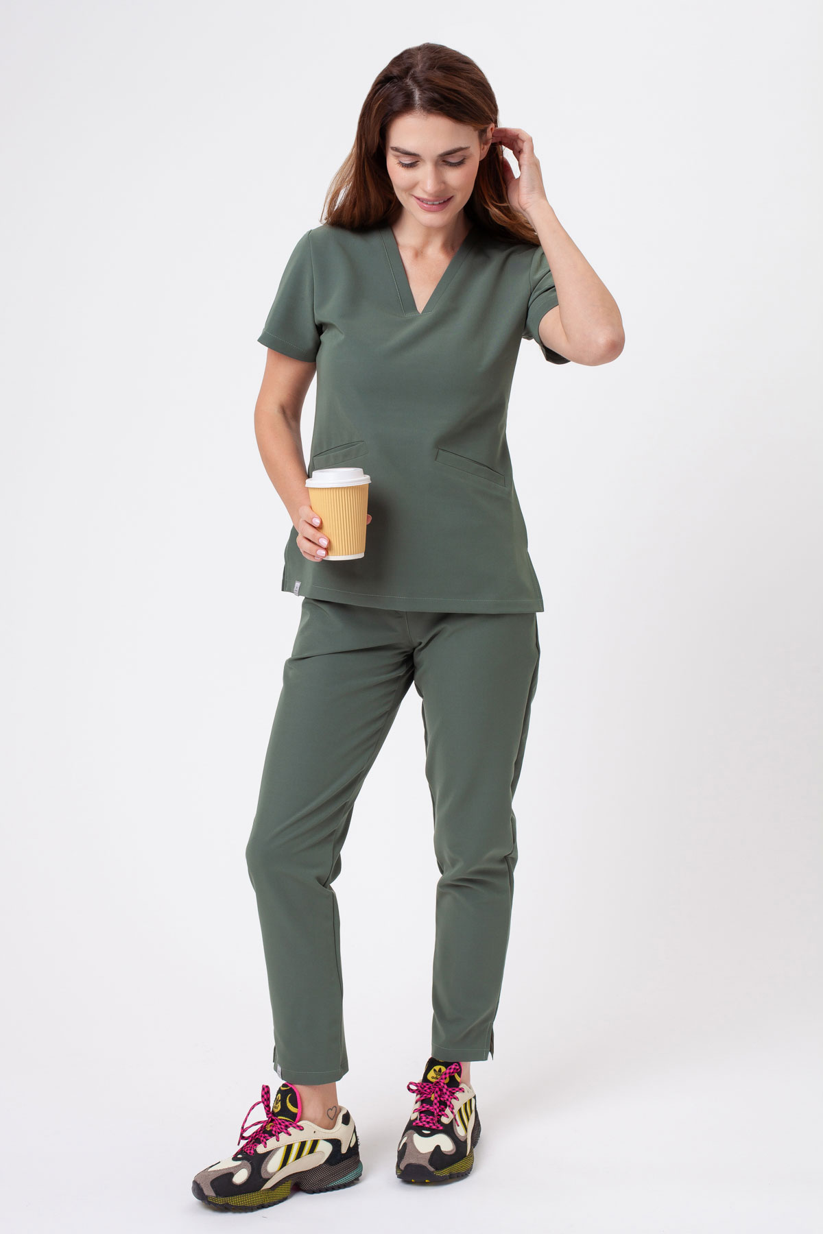 Women's Sunrise Uniforms Premium Pride scrub trousers sage green-6