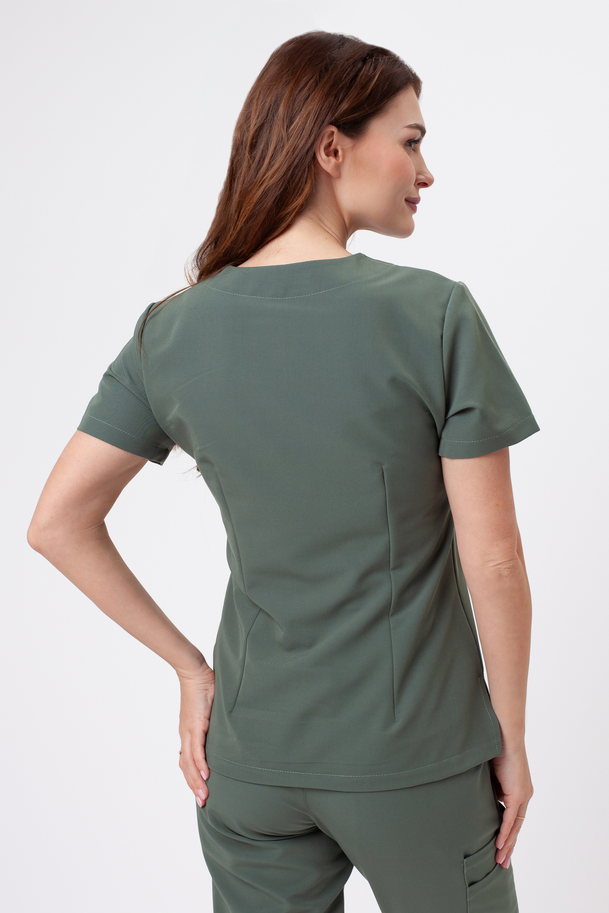 Women's Sunrise Uniforms Premium Pride scrubs set sage green-4