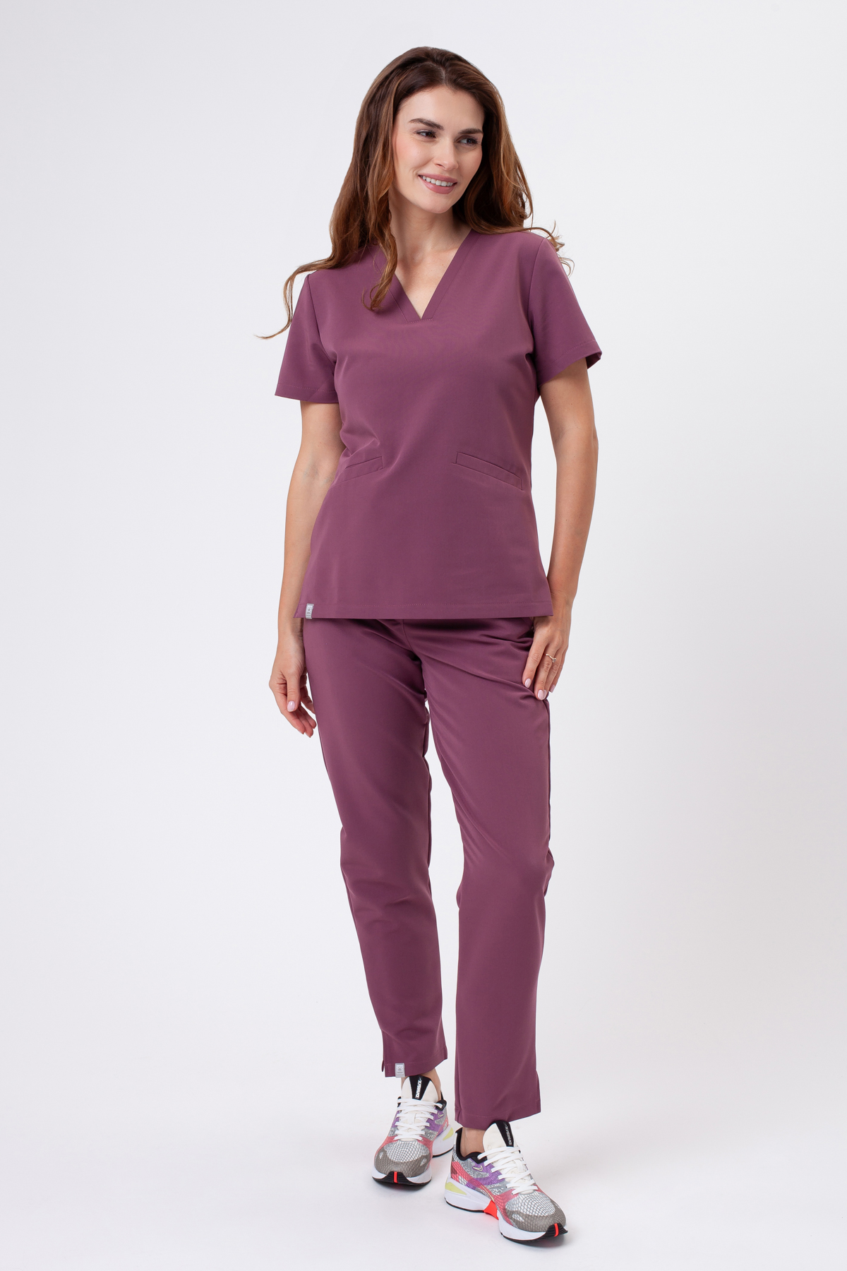 Women's Sunrise Uniforms Premium Pride scrubs set grape-1