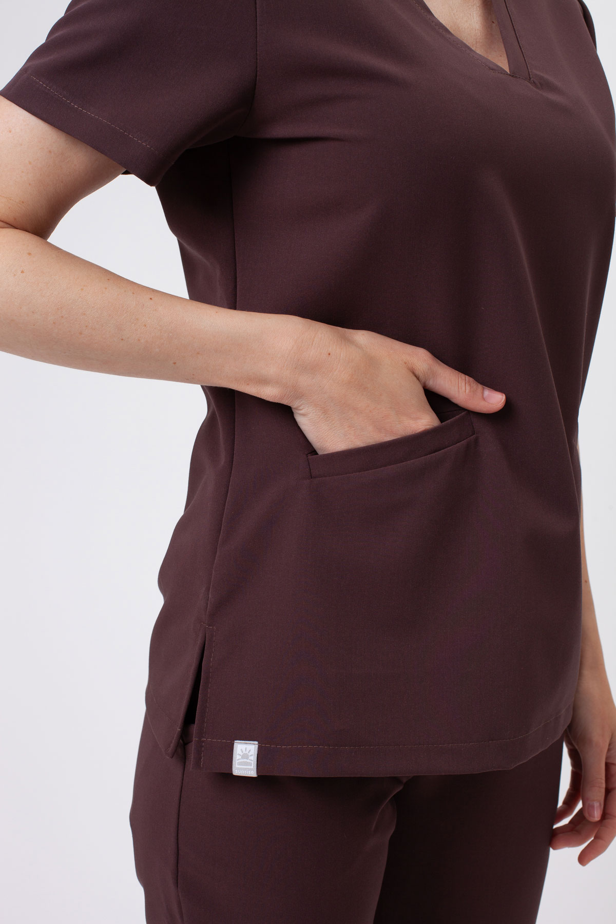 Women's Sunrise Uniforms Premium Vibe scrubs set choco-6