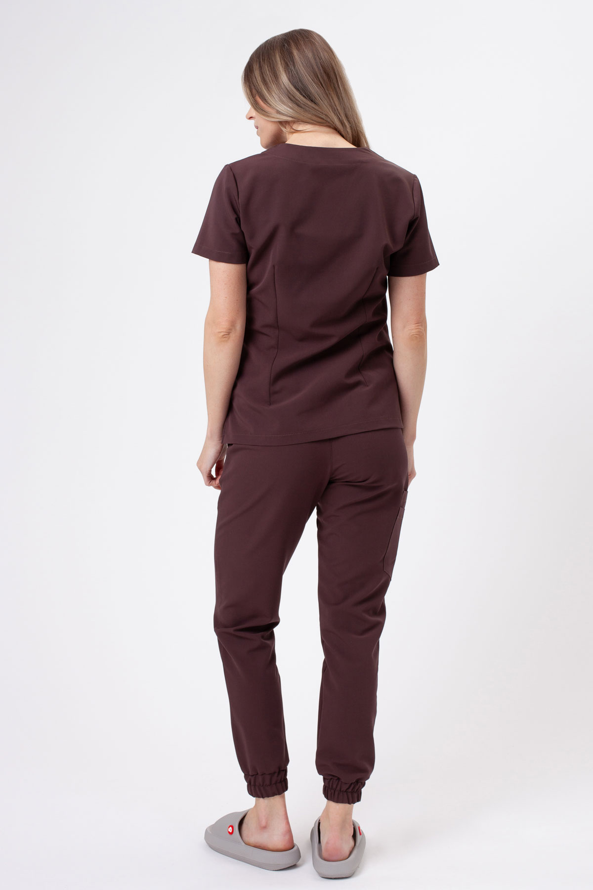 Women's Sunrise Uniforms Premium Vibe scrubs set choco-2