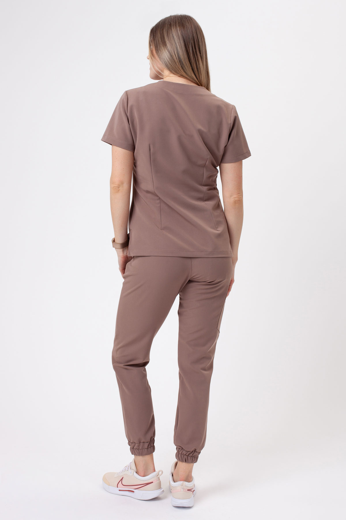 Women's Sunrise Uniforms Premium Vibe scrubs set cappuccino-2