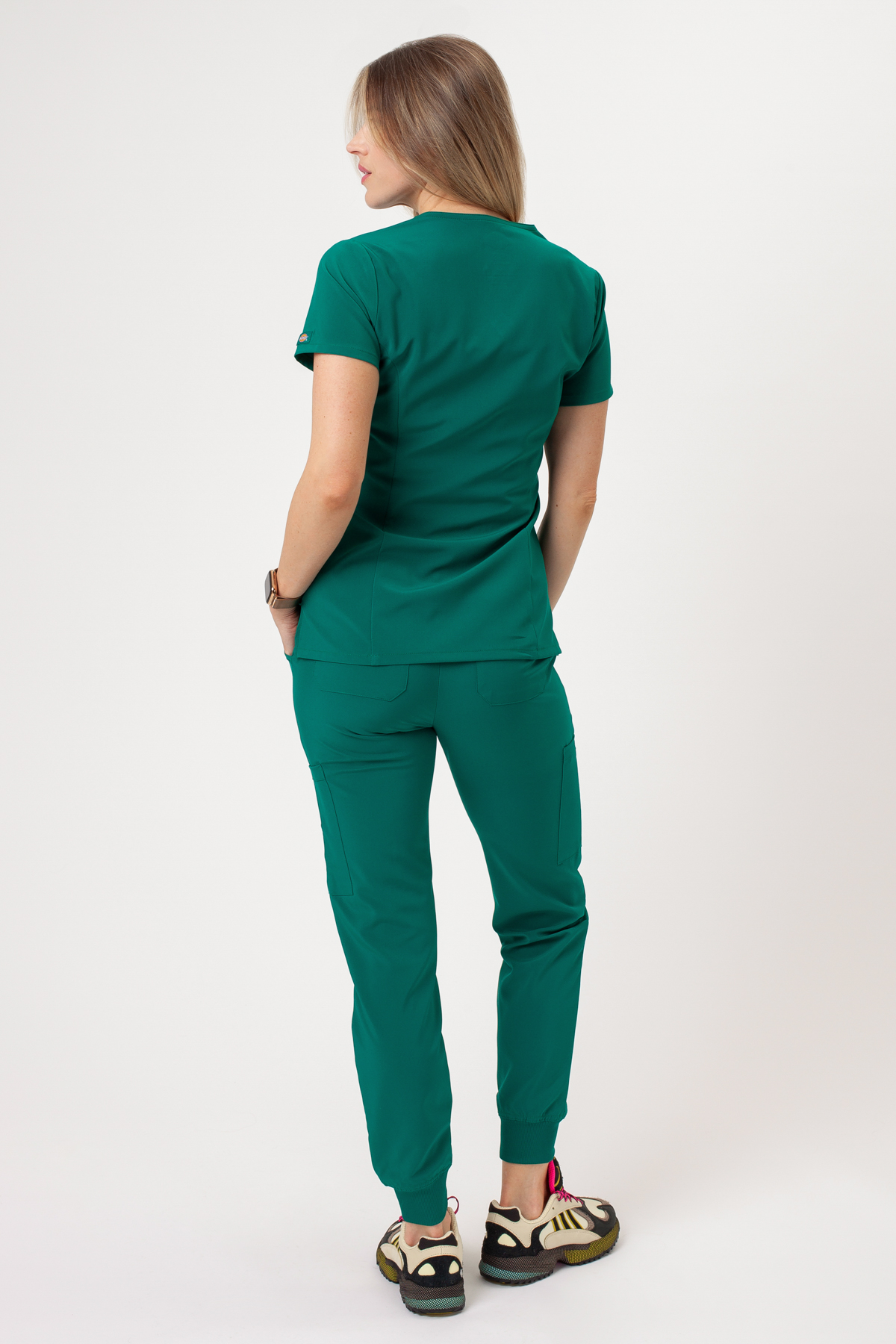 Women's Dickies EDS Essentials Jogger scrubs set hunter green-2