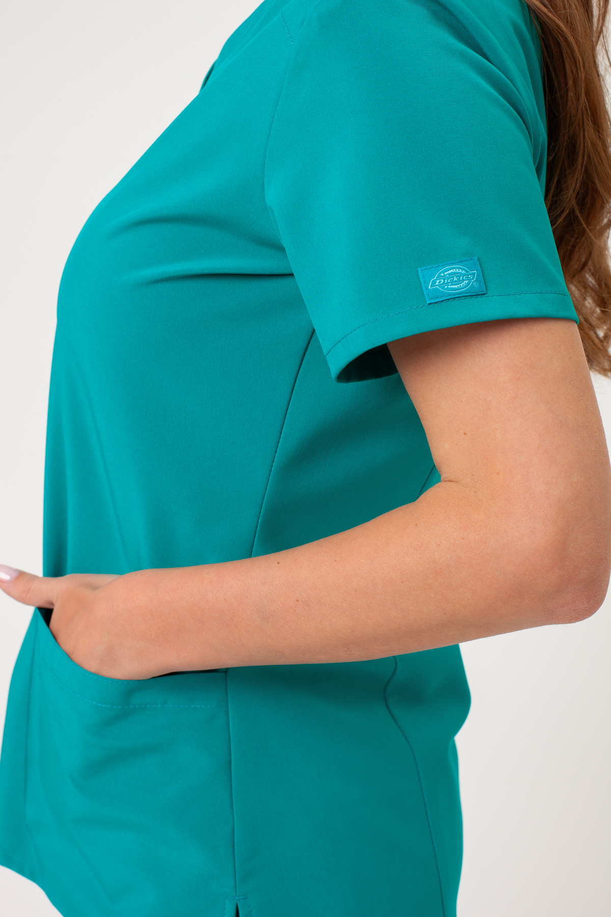 Women’s Dickies EDS Essentials V-neck scrub top teal blue-5