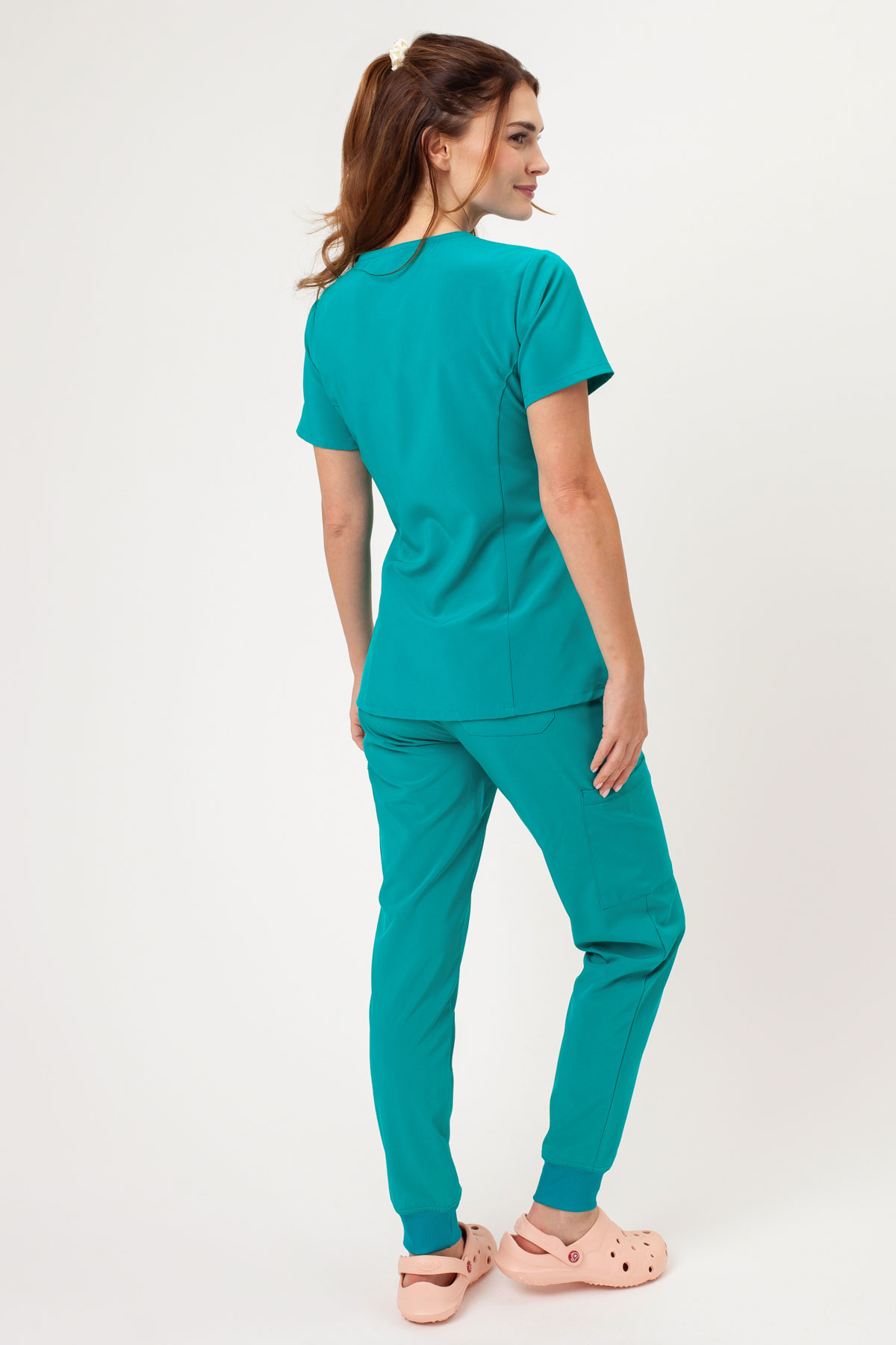 Women's Dickies EDS Essentials Jogger scrubs set teal blue-2