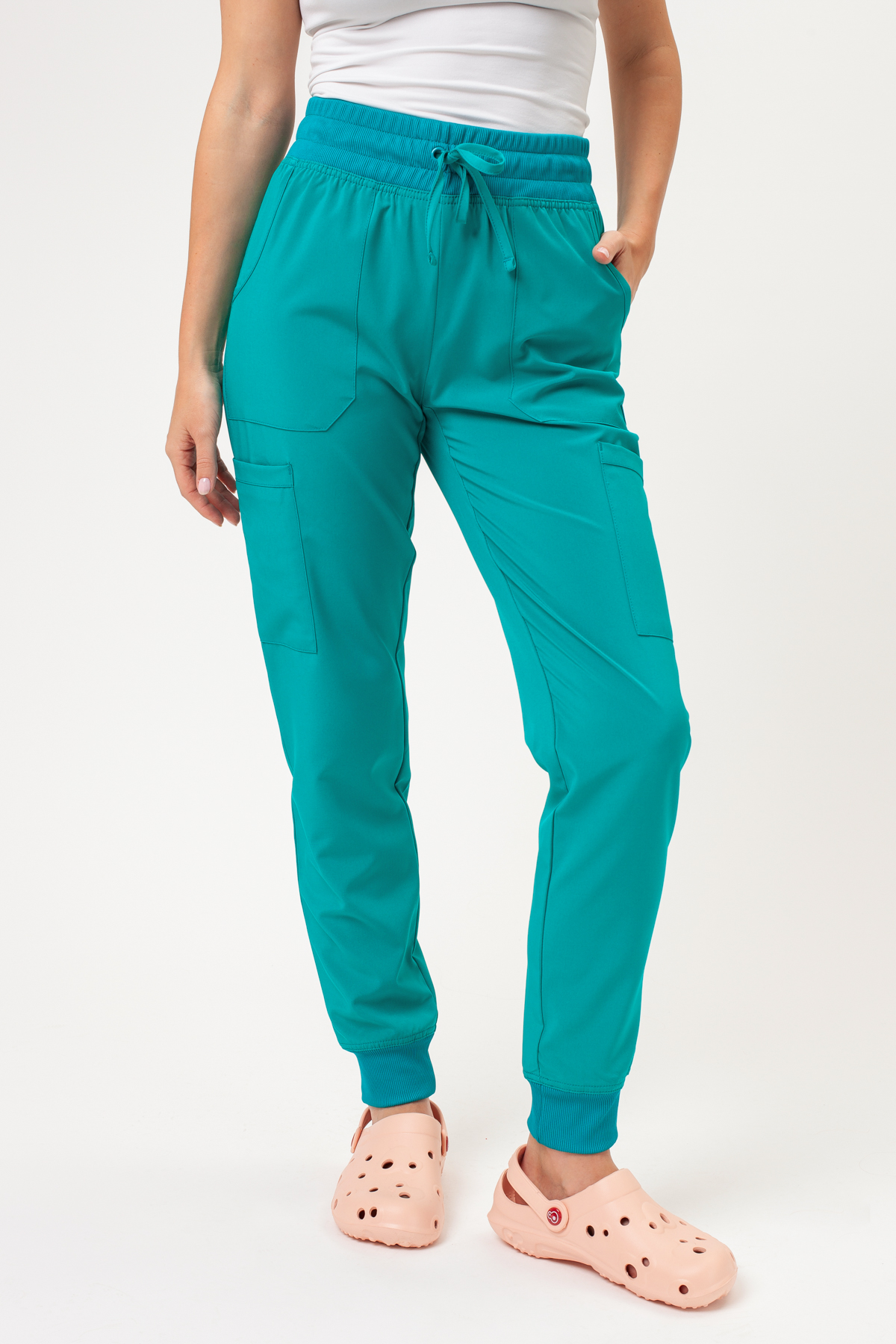 Women's Dickies EDS Essentials Jogger scrubs set teal blue-8