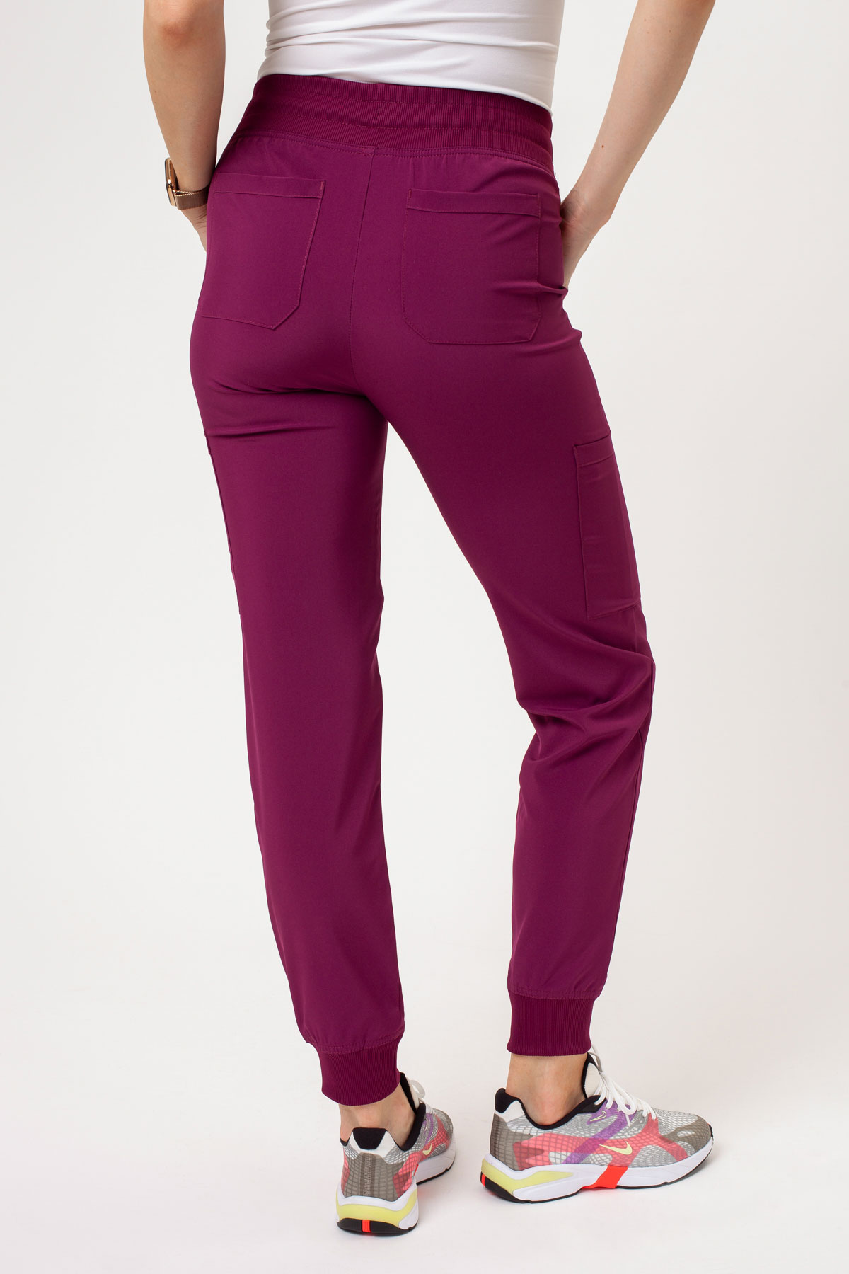 Women's Dickies EDS Essentials Jogger scrubs set wine-10