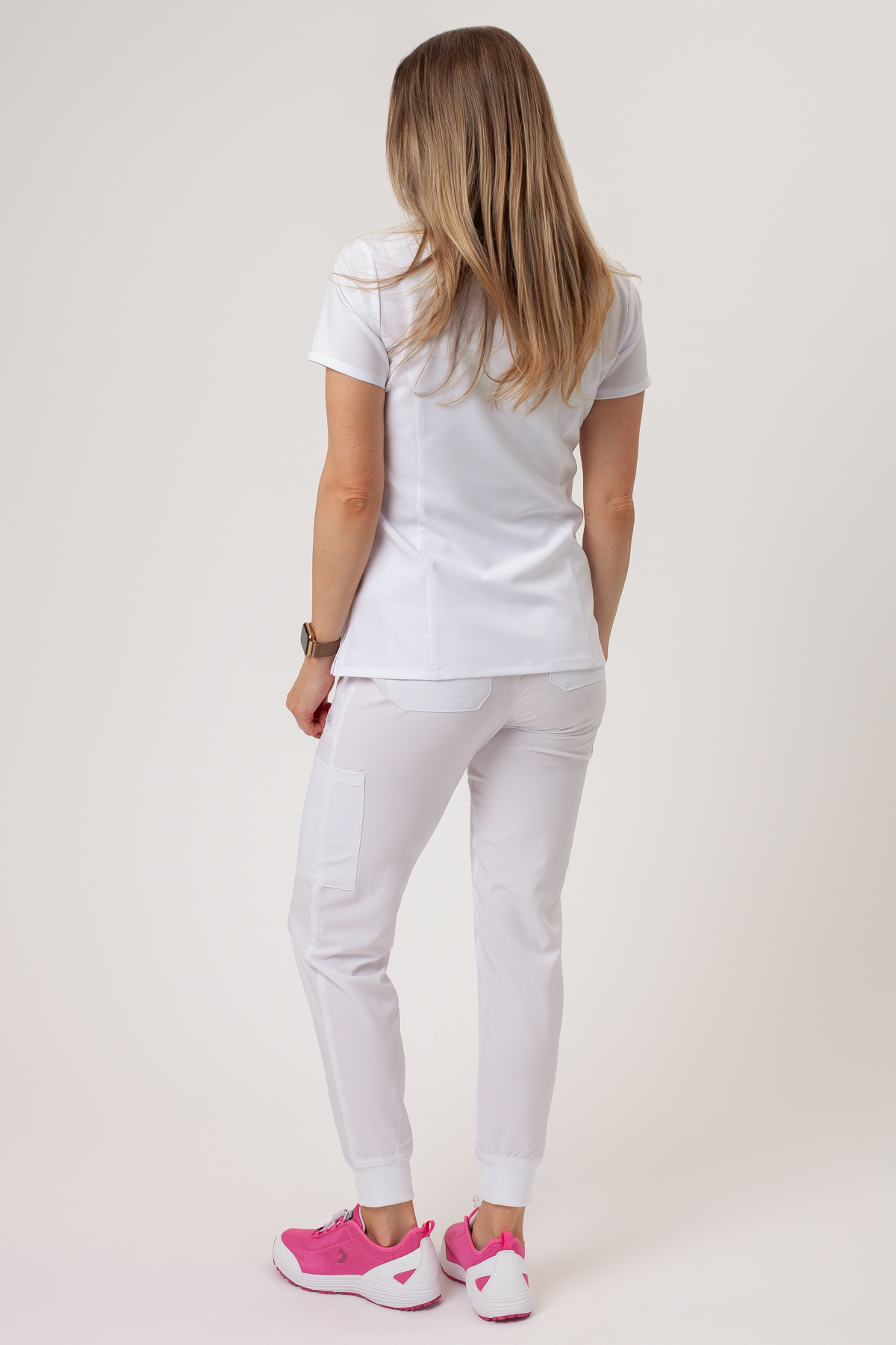Women's Dickies EDS Essentials Jogger scrubs set white-2