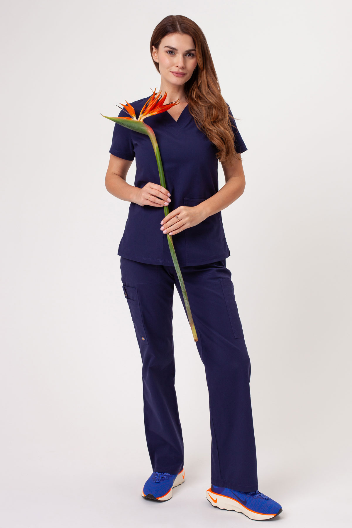Women's Dickies Forge V-neck scrubs set navy-13