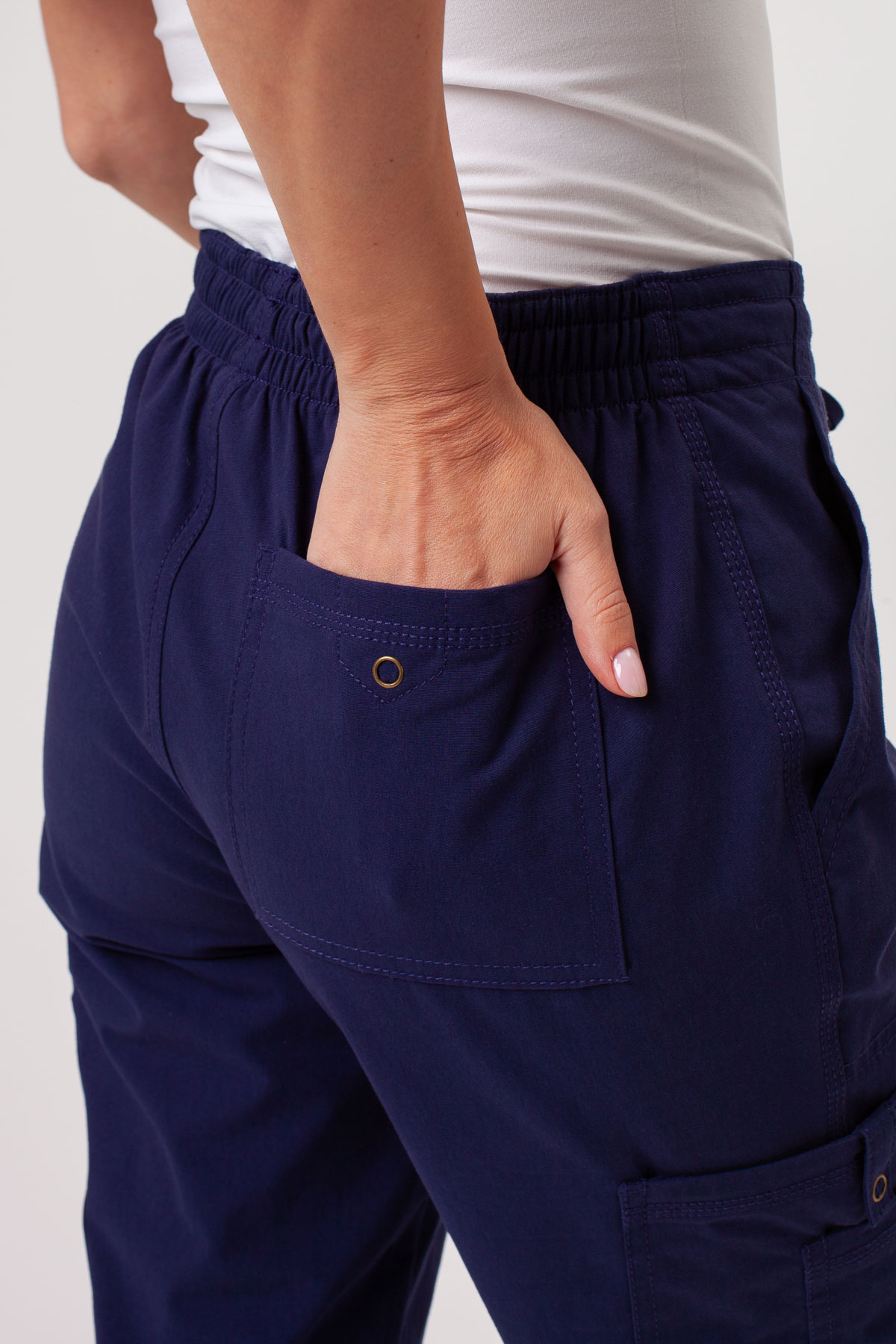 Women's Dickies Forge V-neck scrubs set navy-12