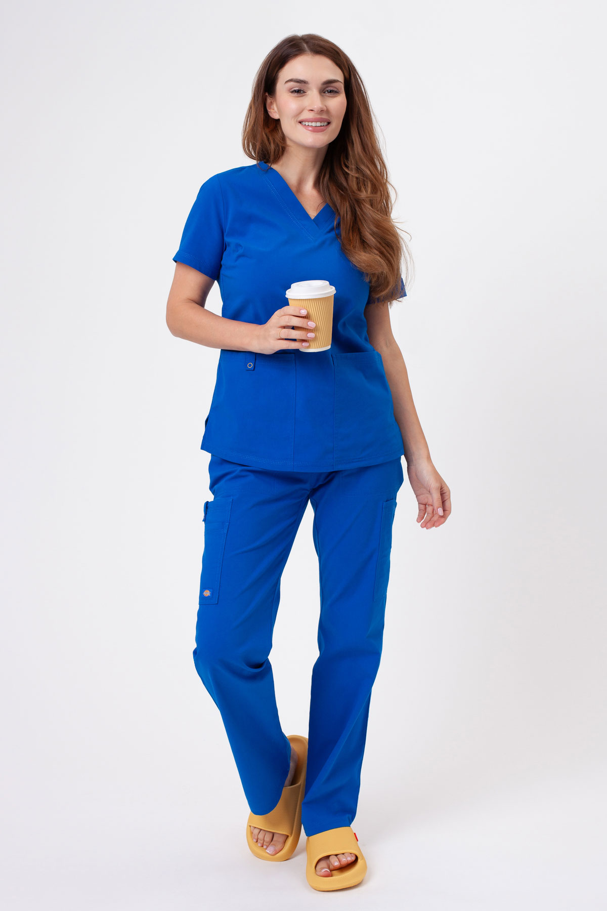 Women’s Dickies Forge V-neck scrub top royal blue-6