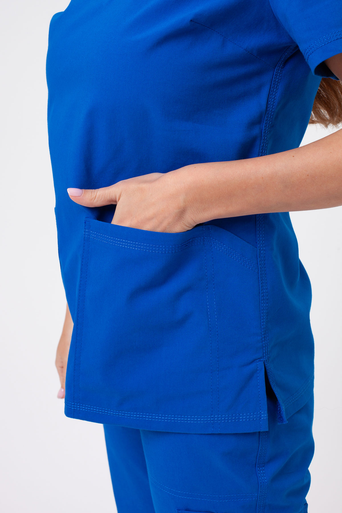 Women's Dickies Forge V-neck scrubs set royal blue-8