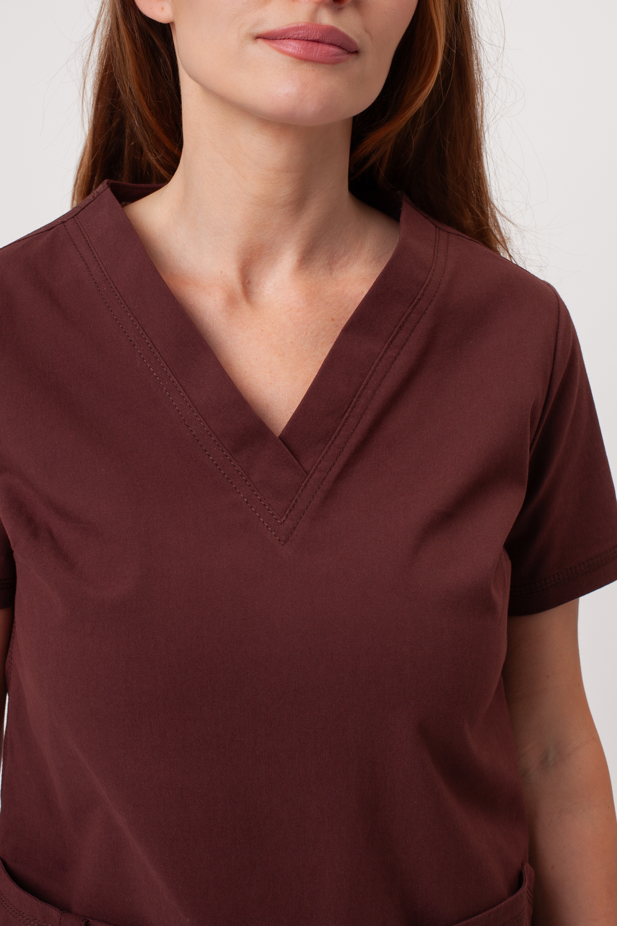 Women’s Dickies Forge V-neck scrub top brown-4