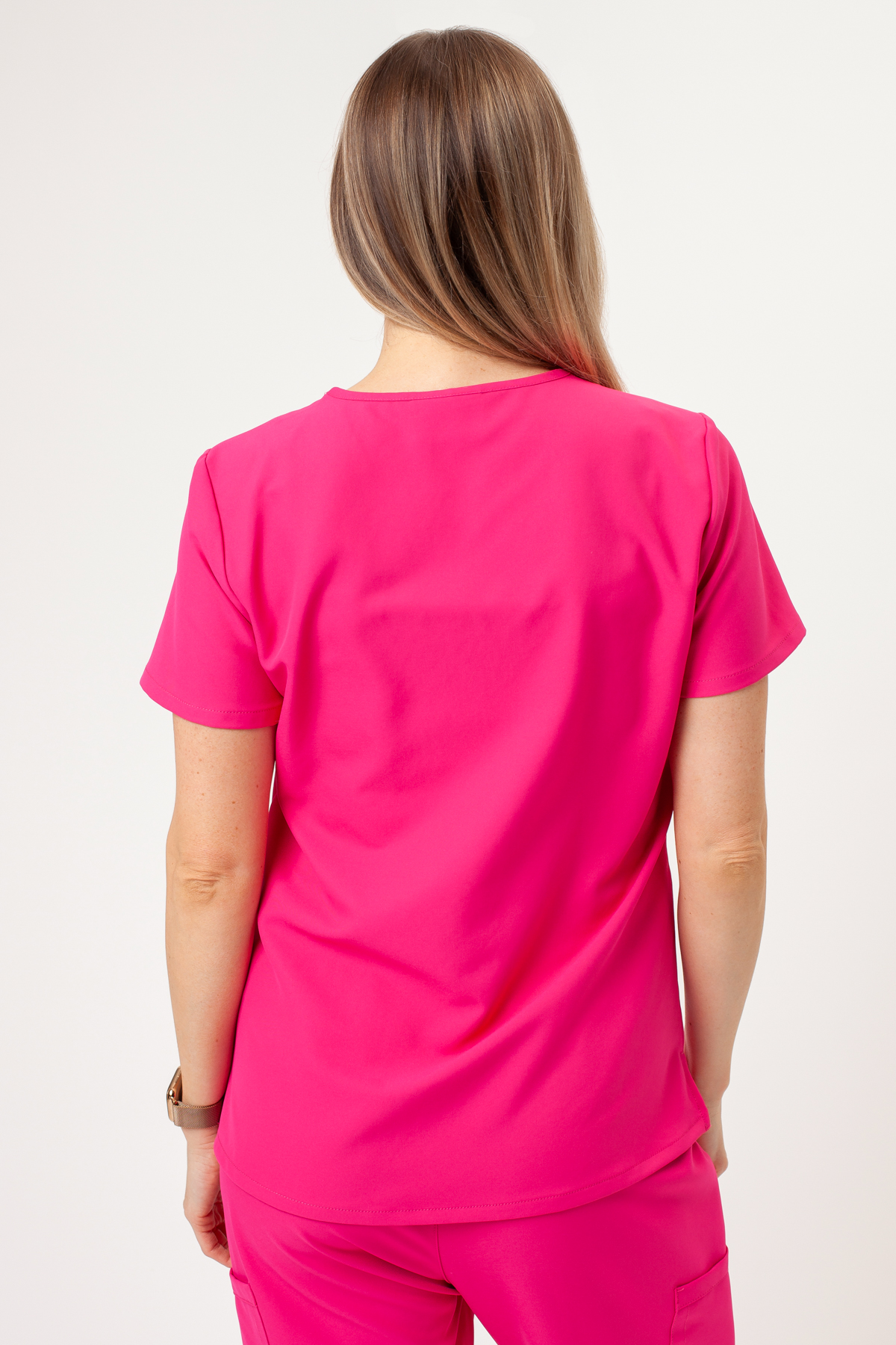 Women's Cherokee Ultra V-neck scrubs set shocking pink-5