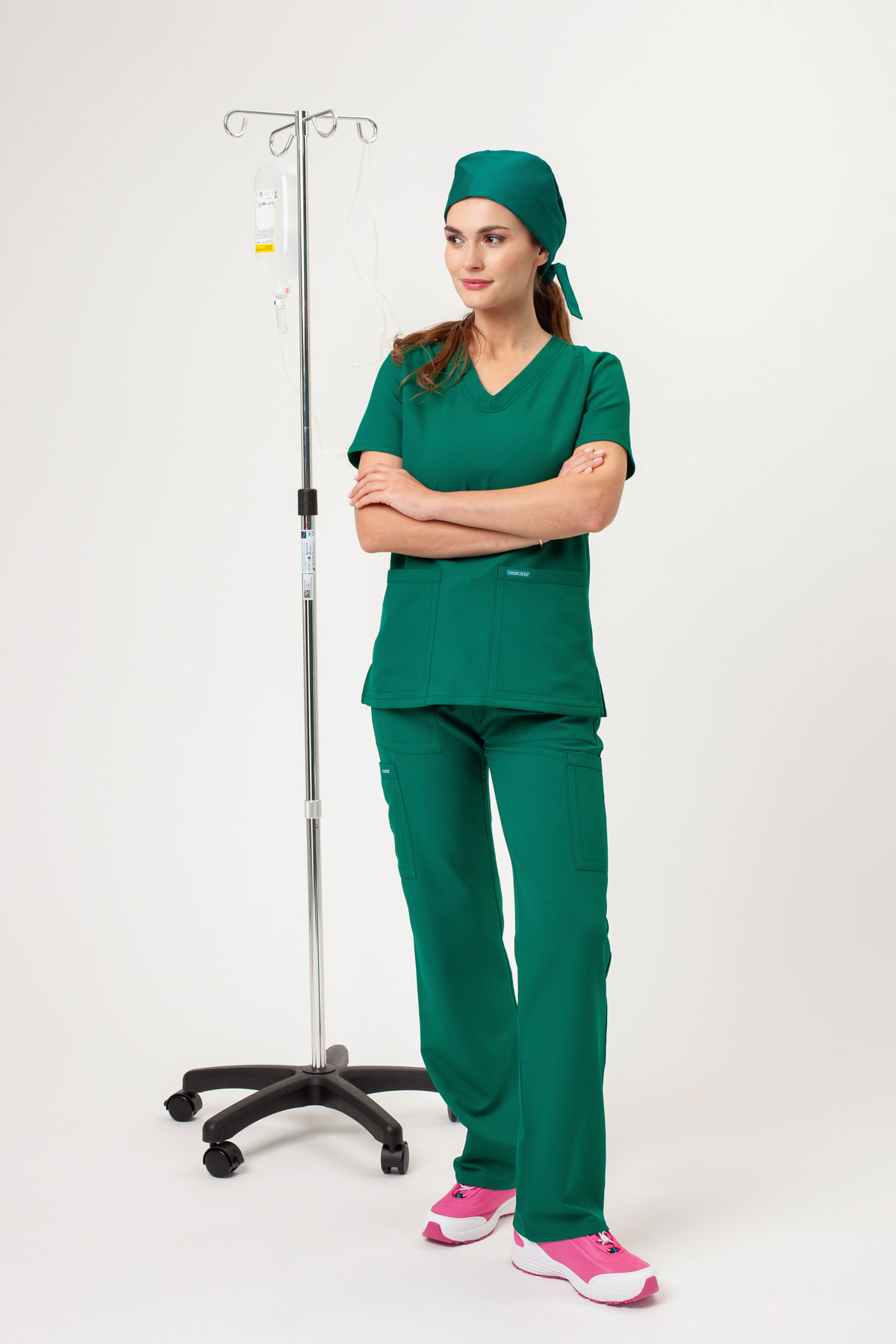 Women's Cherokee Ultra V-neck scrubs set hunter green-12