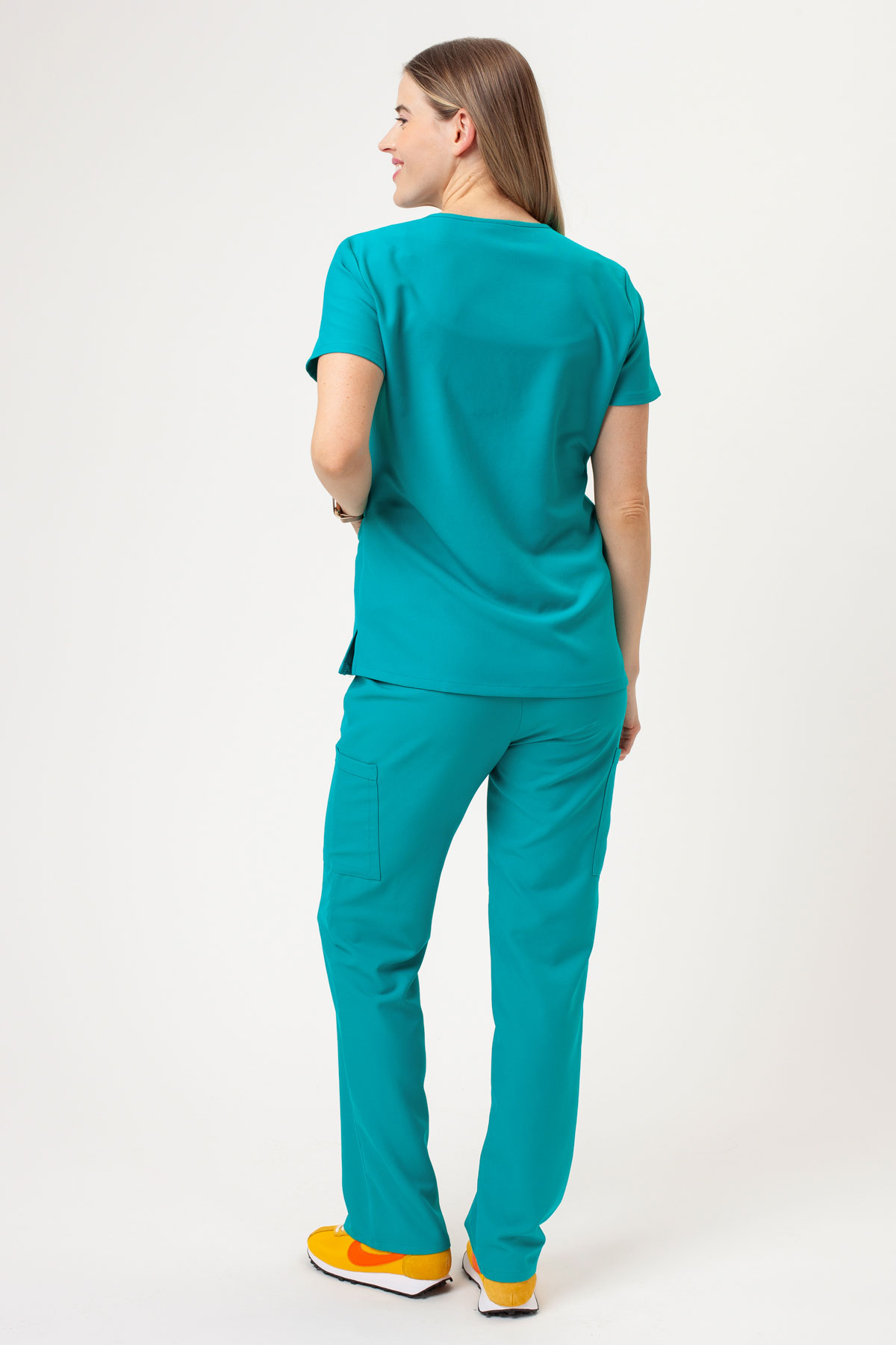 Women's Cherokee Ultra V-neck scrubs set teal blue-1