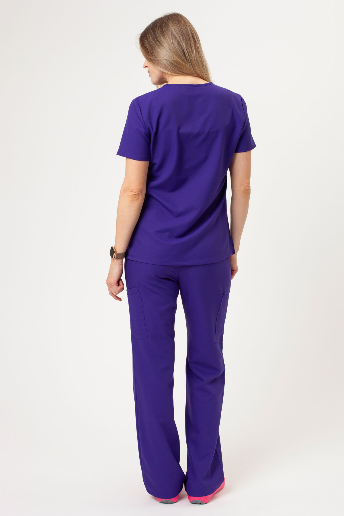 Women's Cherokee Ultra V-neck scrubs set purple-2