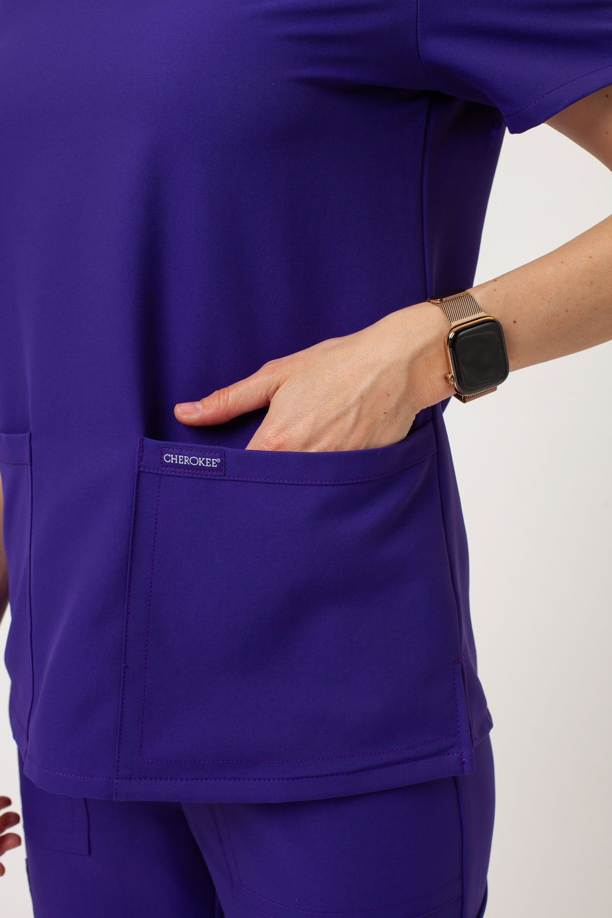 Women's Cherokee Ultra V-neck scrubs set purple-6