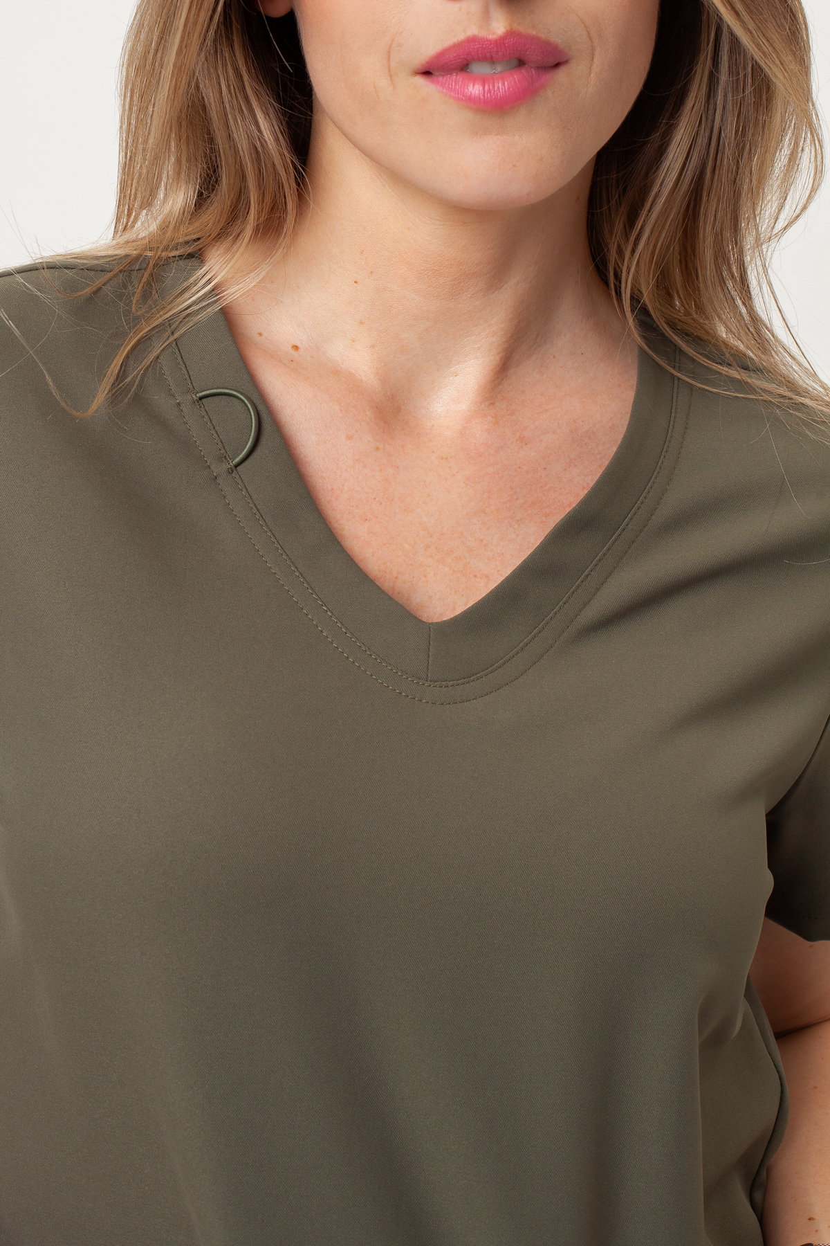 Women's Cherokee Ultra V-neck scrub top olive-2