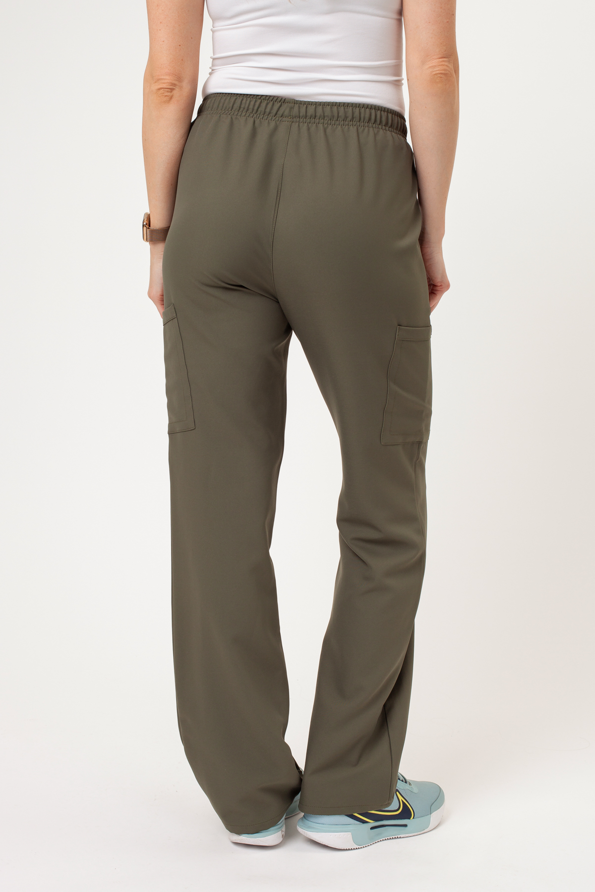 Women's Cherokee Ultra Cargo scrub trousers olive-2