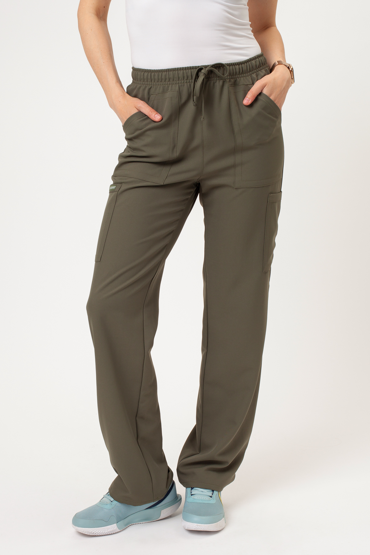 Women's Cherokee Ultra V-neck scrubs set olive-6