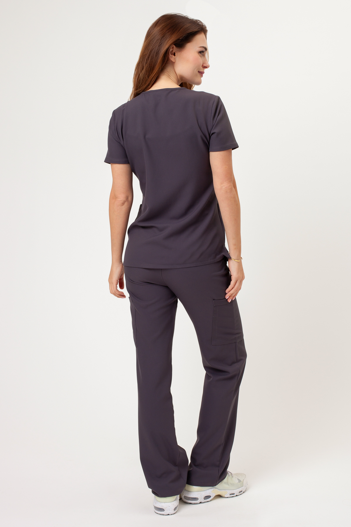 Women's Cherokee Ultra V-neck scrub top pewter-7