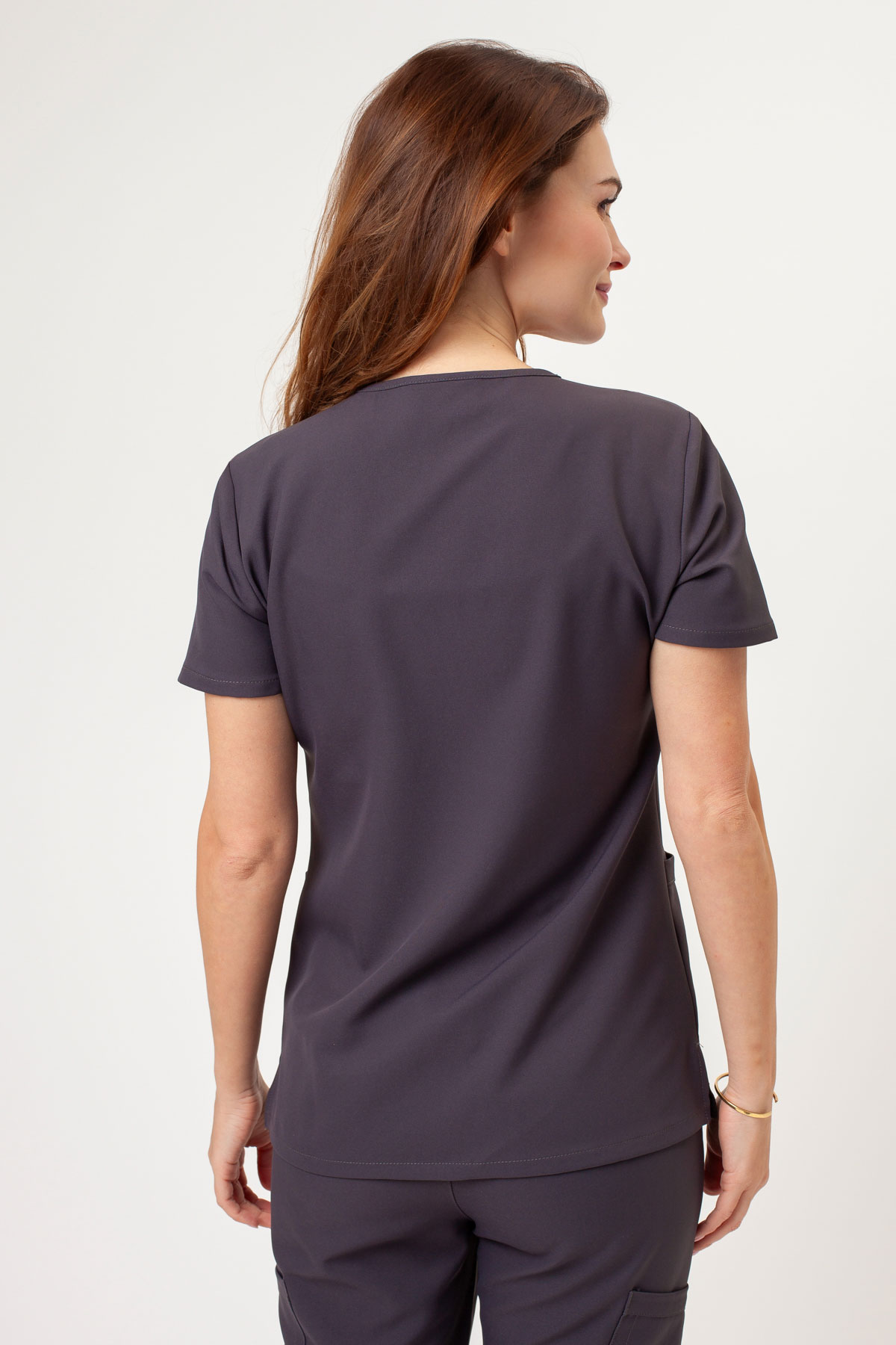 Women's Cherokee Ultra V-neck scrub top pewter-3