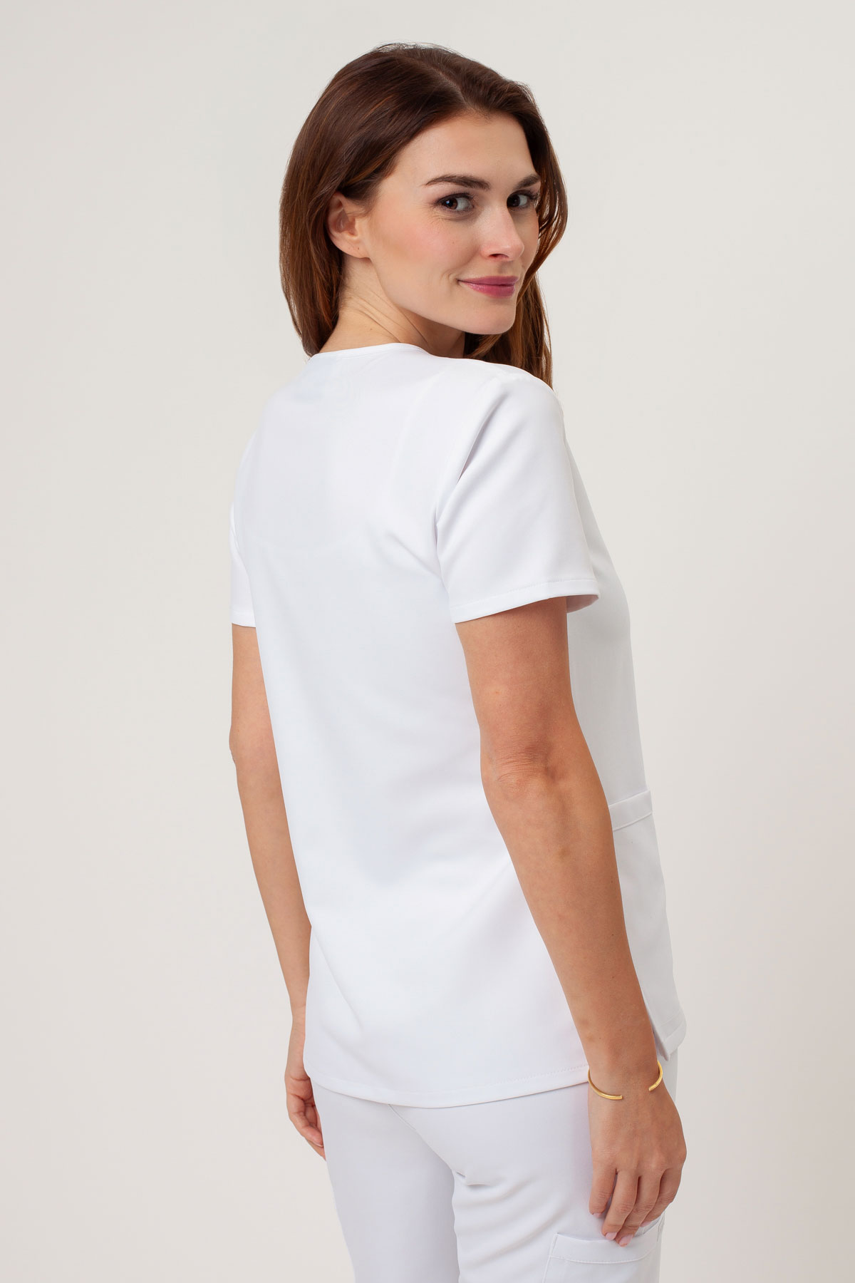 Women's Cherokee Ultra V-neck scrubs set white-5
