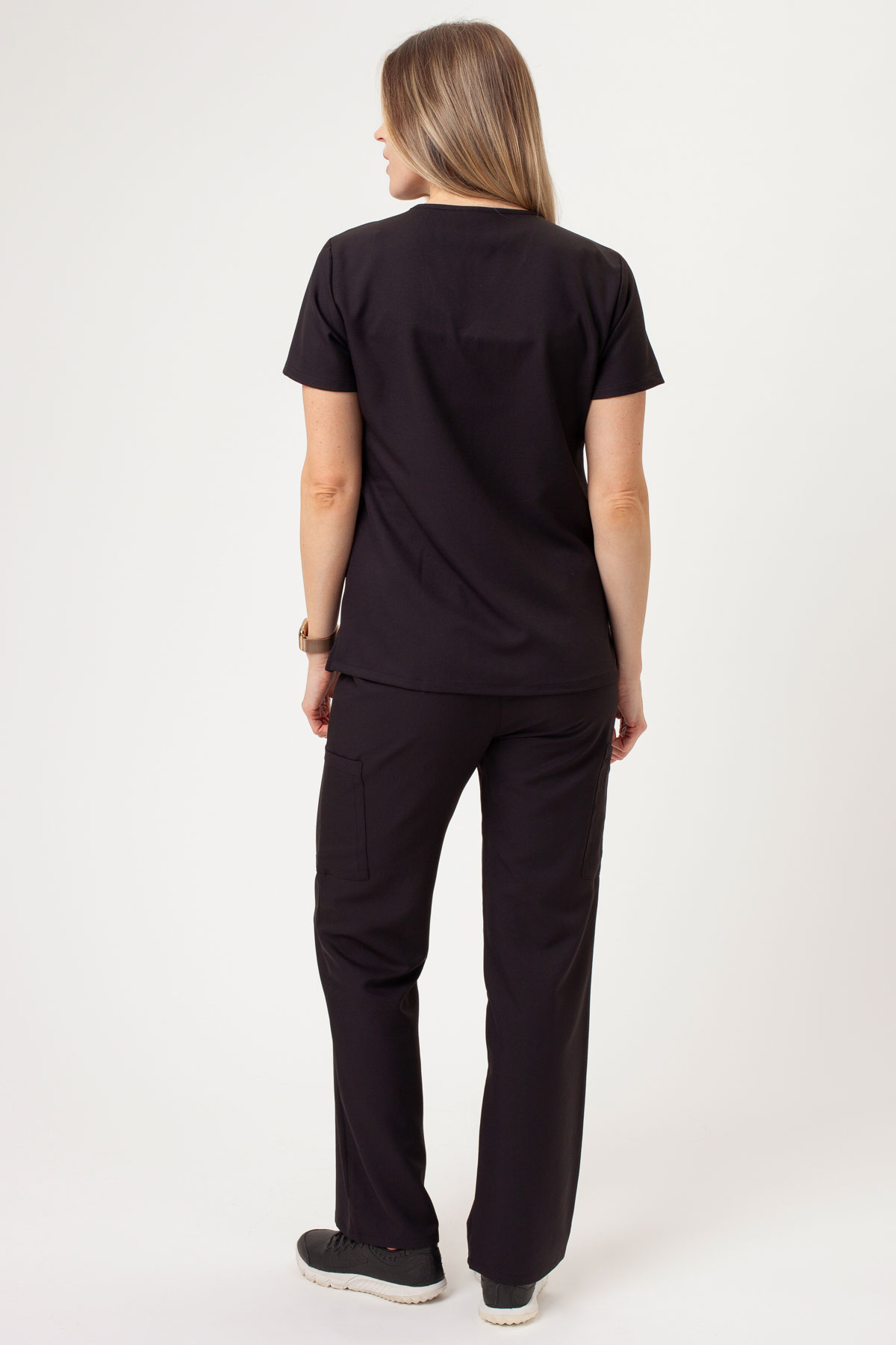 Women's Cherokee Ultra V-neck scrub top black-6
