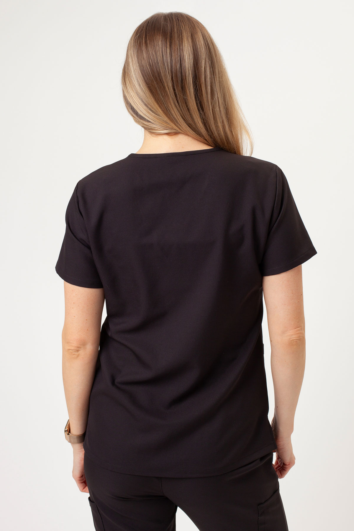 Women's Cherokee Ultra V-neck scrub top black-2