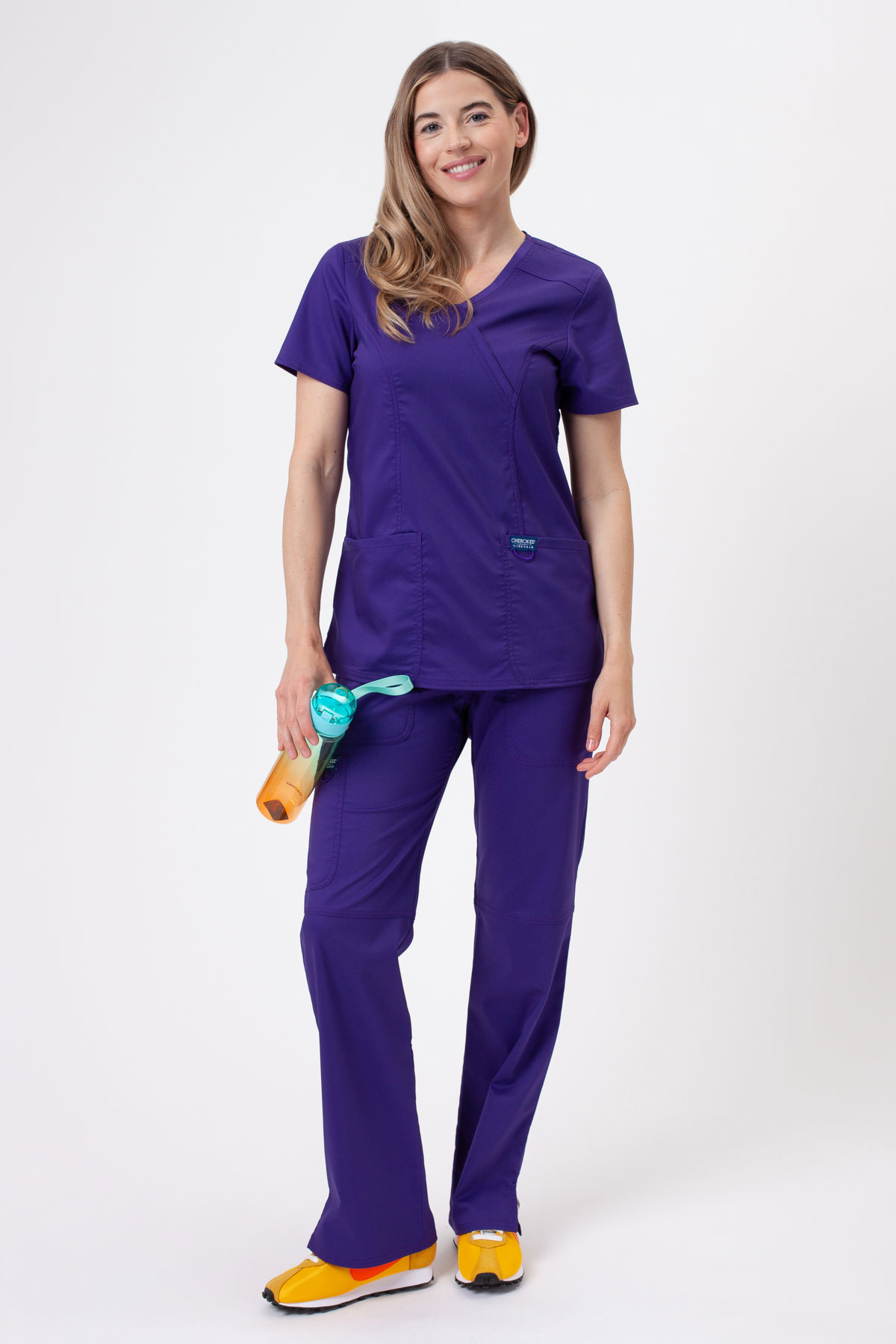 Women’s Cherokee Revolution Straight Leg scrub trousers grape-5